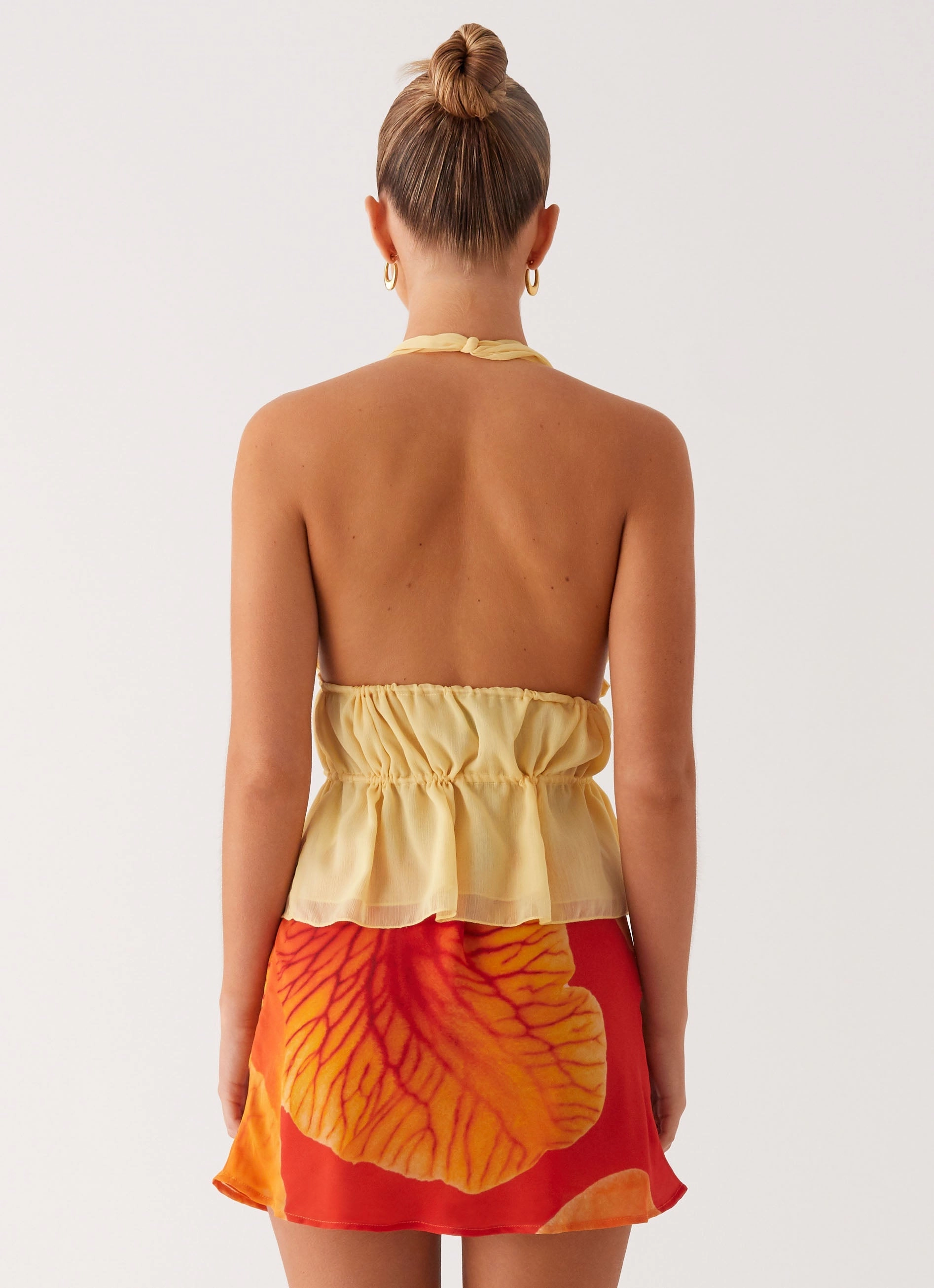 Minimal Touch Breezy Palms Mini Skirt - Serene Orange