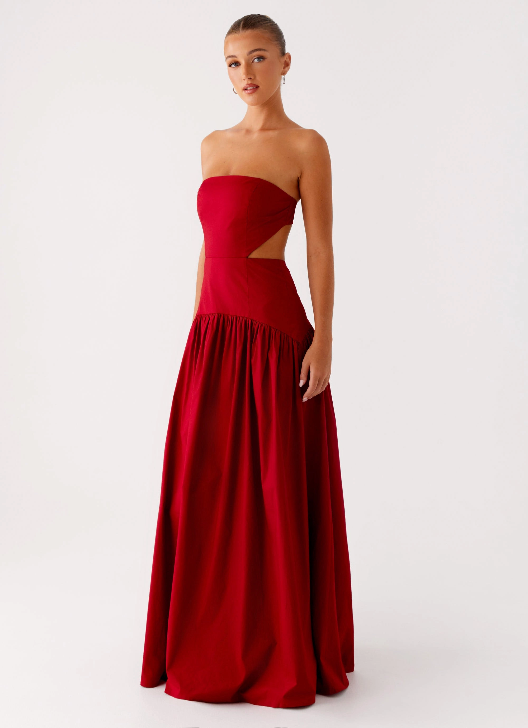 Spring-Season Elegant Finish Aamari Maxi Dress - Red