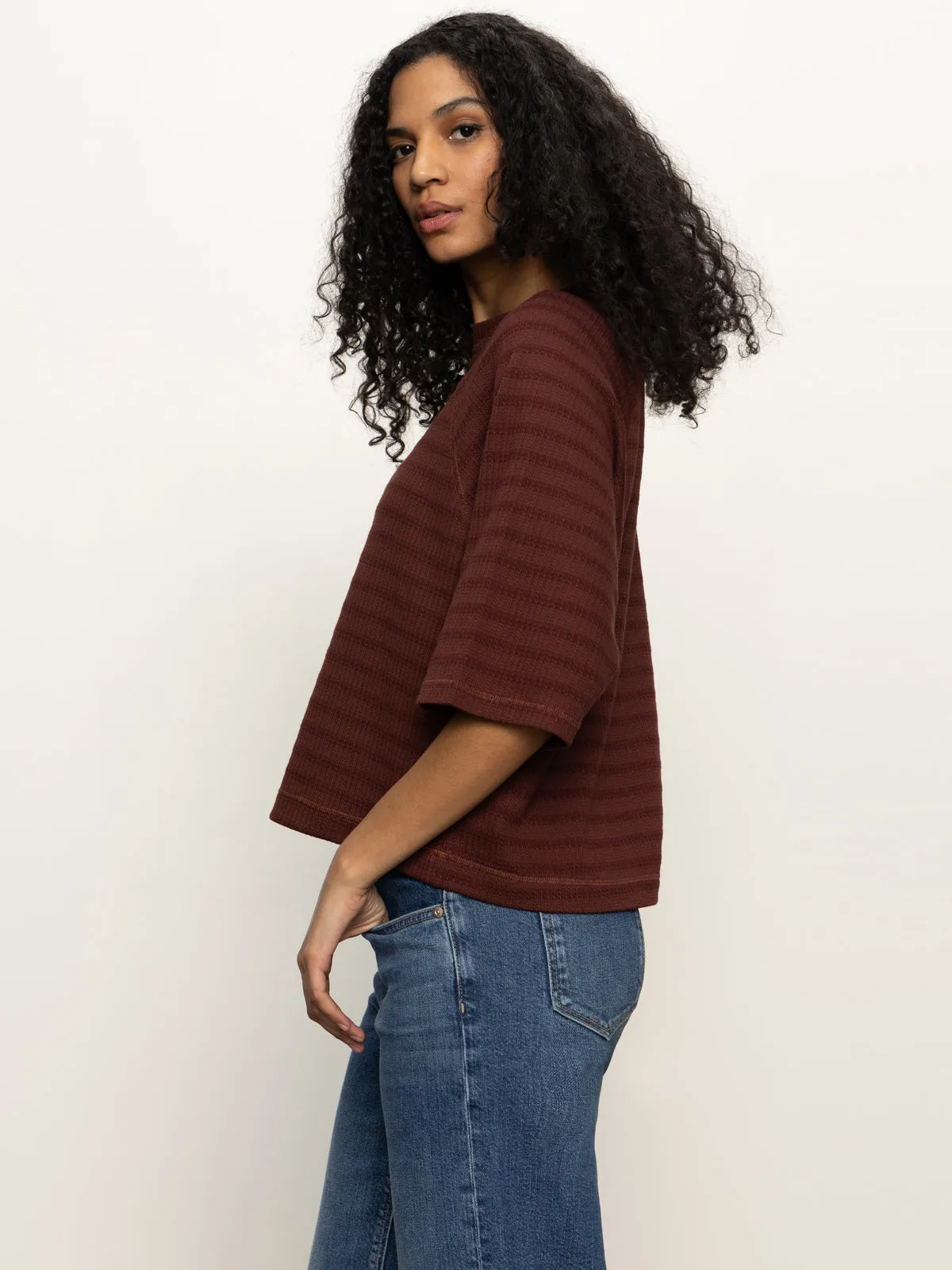 Multi Directional Zipper Placement Boxy Raglan Tee Chicory