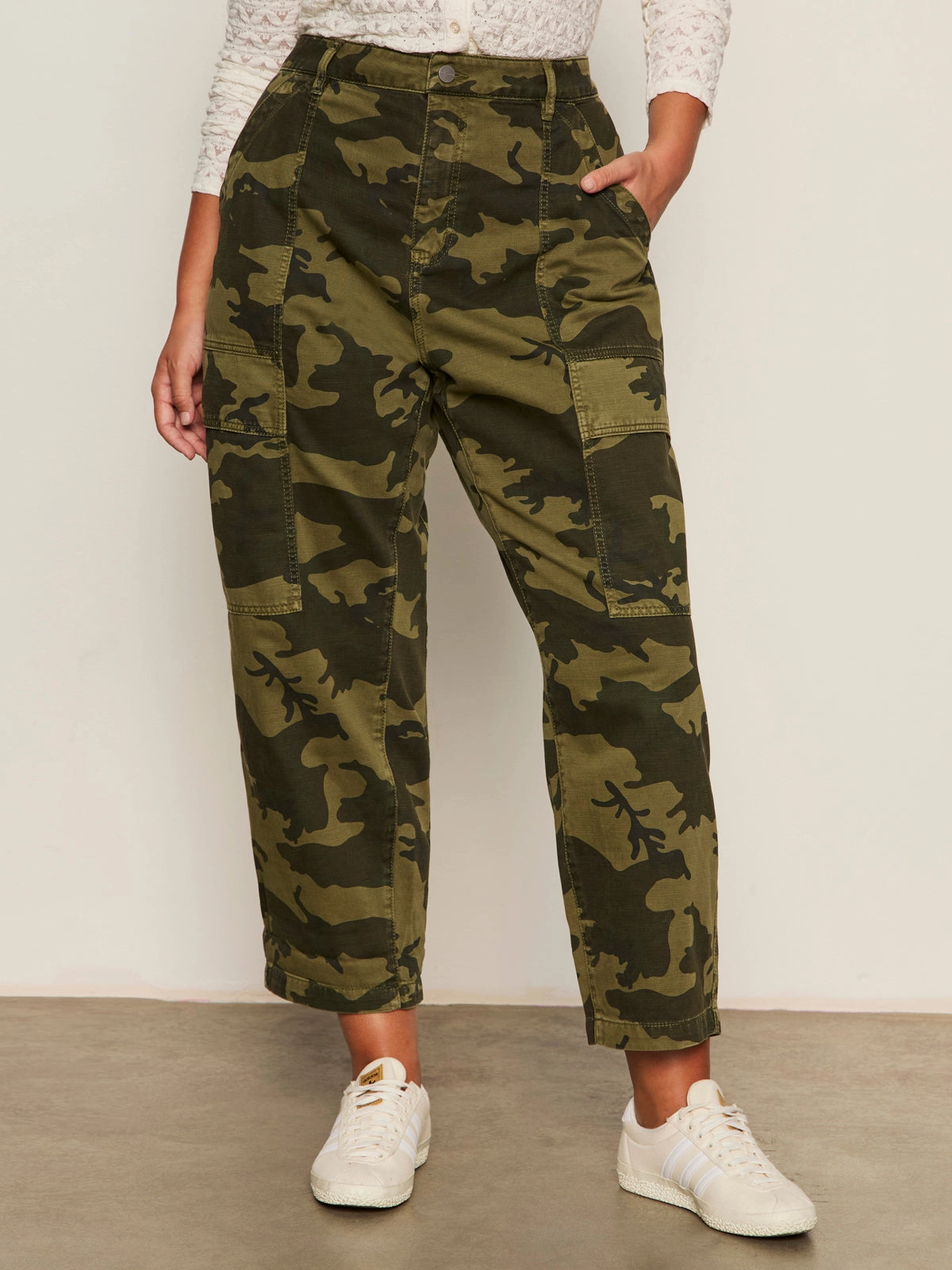 Fun Design StretchComfort Boyfriend Utility Pant Rambler Camo Extended Sizing