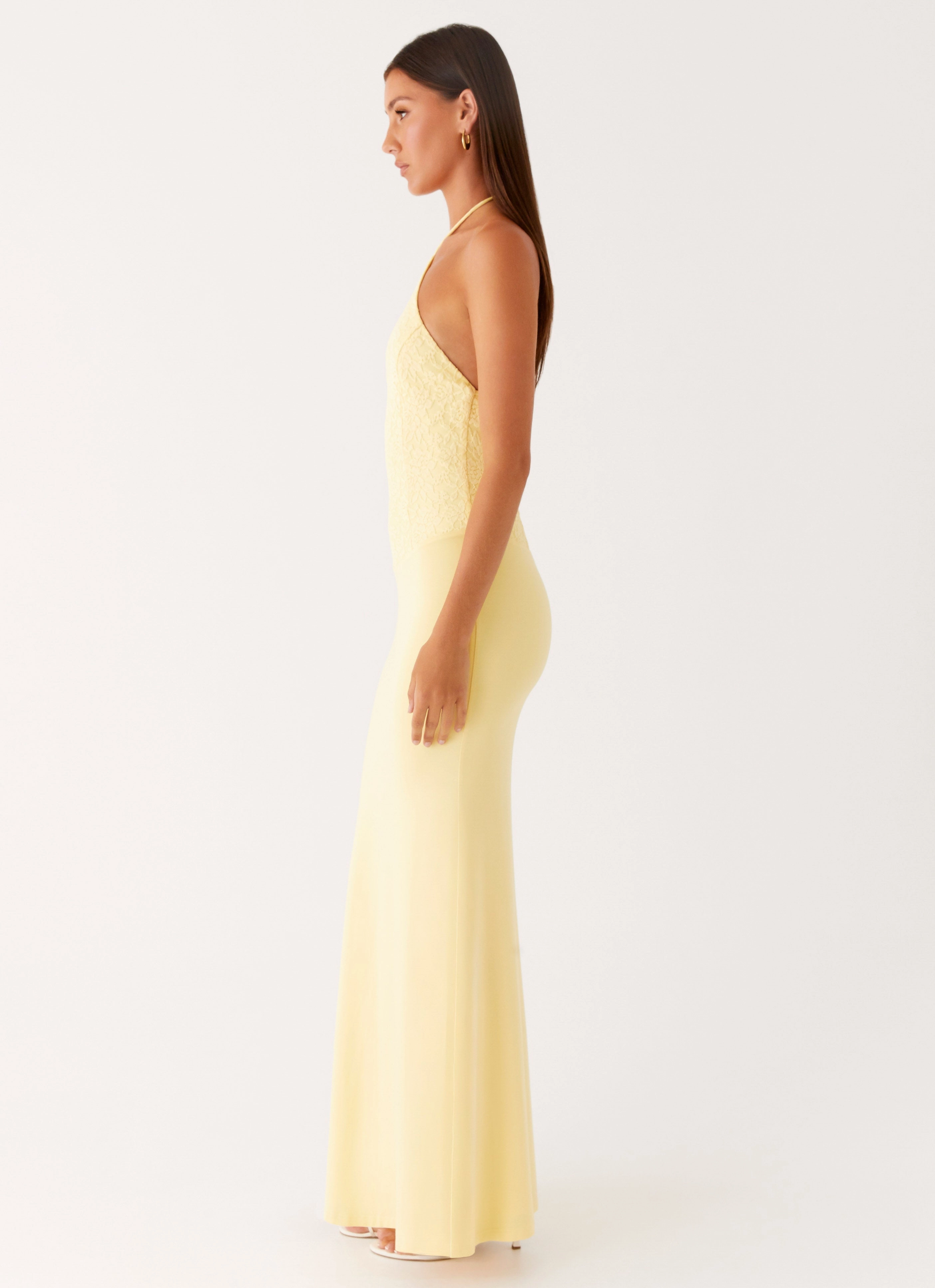 Timeless Cut Fiesta Halter Maxi Dress - Sunny Yellow