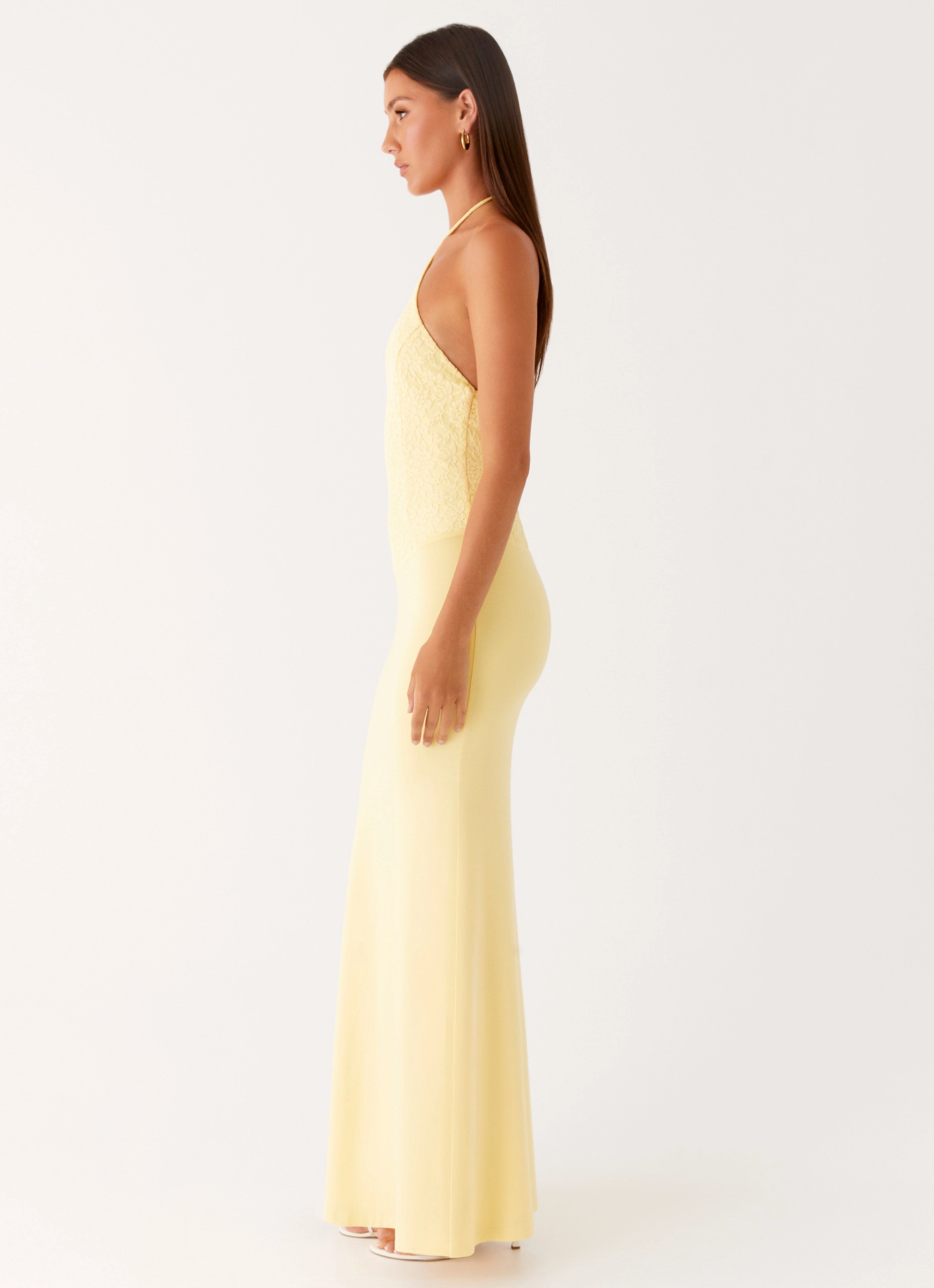 Smile Soft Fiesta Halter Maxi Dress - Sunny Yellow