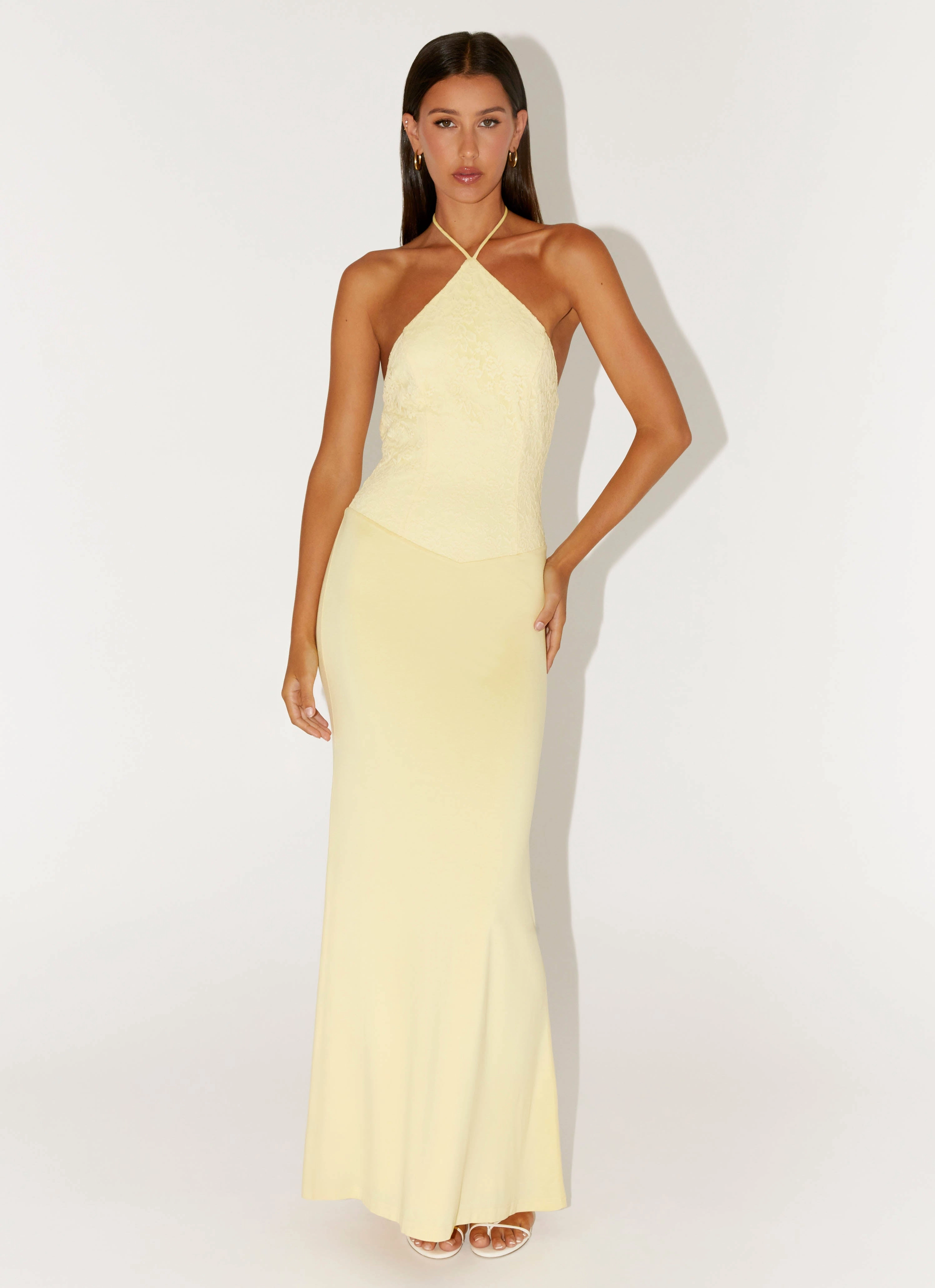 Fiesta Halter Maxi Dress - Sunny Yellow Smart Fit Wear Urban appeal