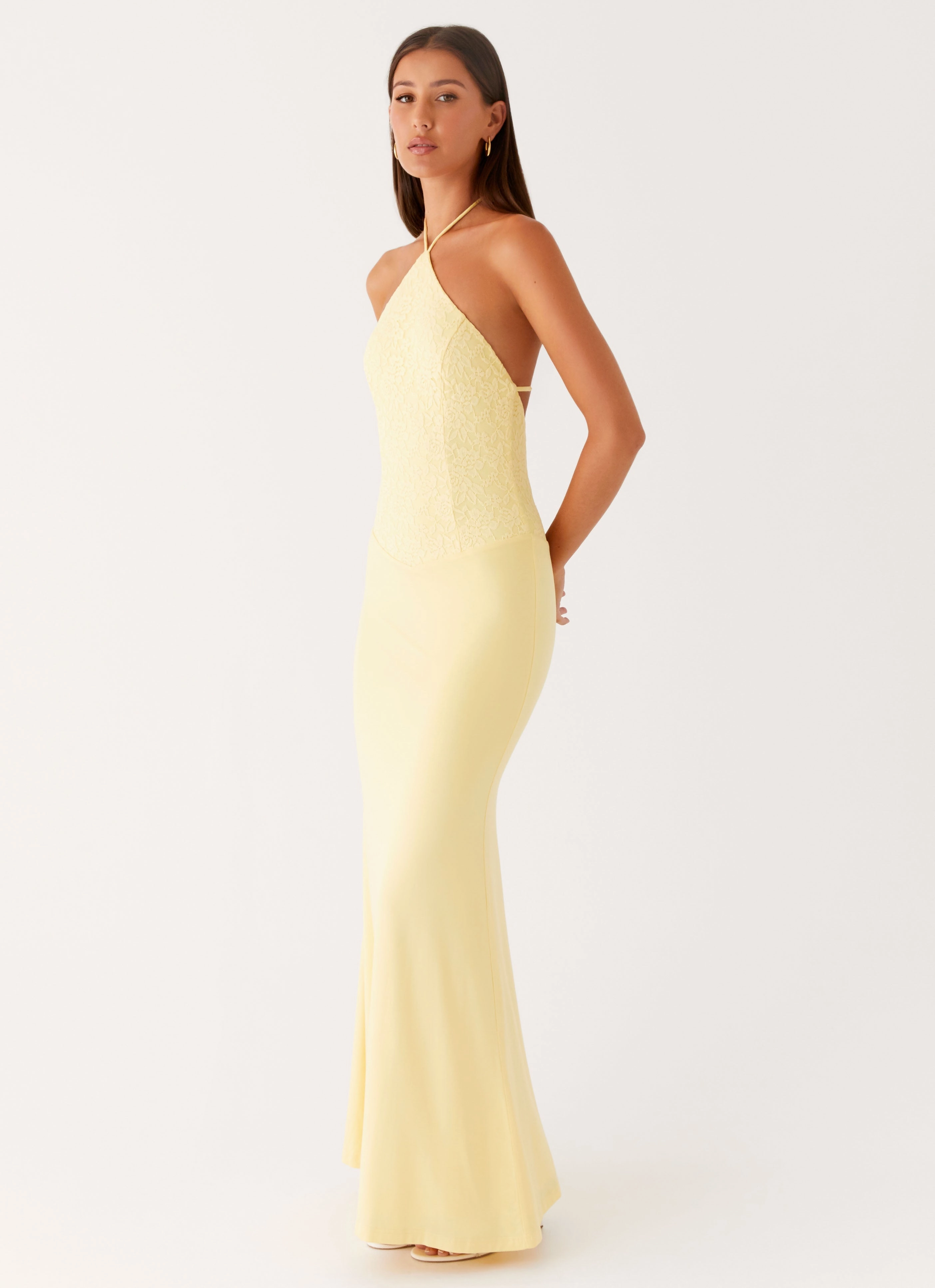 Mood Friendly Fiesta Halter Maxi Dress - Sunny Yellow