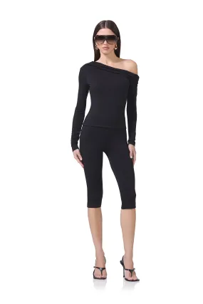 Quick Drying Easy Care Fabric Ettie Capri Legging - Noir