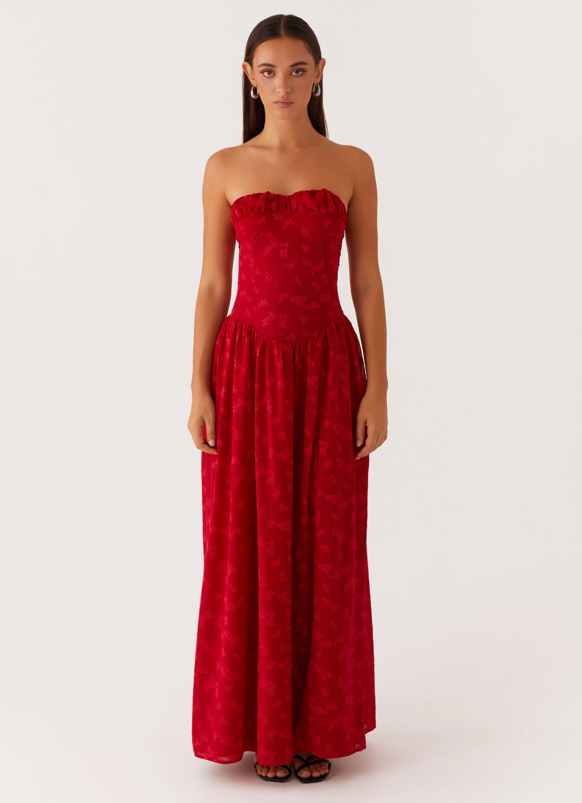 Adira Maxi Dress - Red Comfy and Relaxed Light Movement