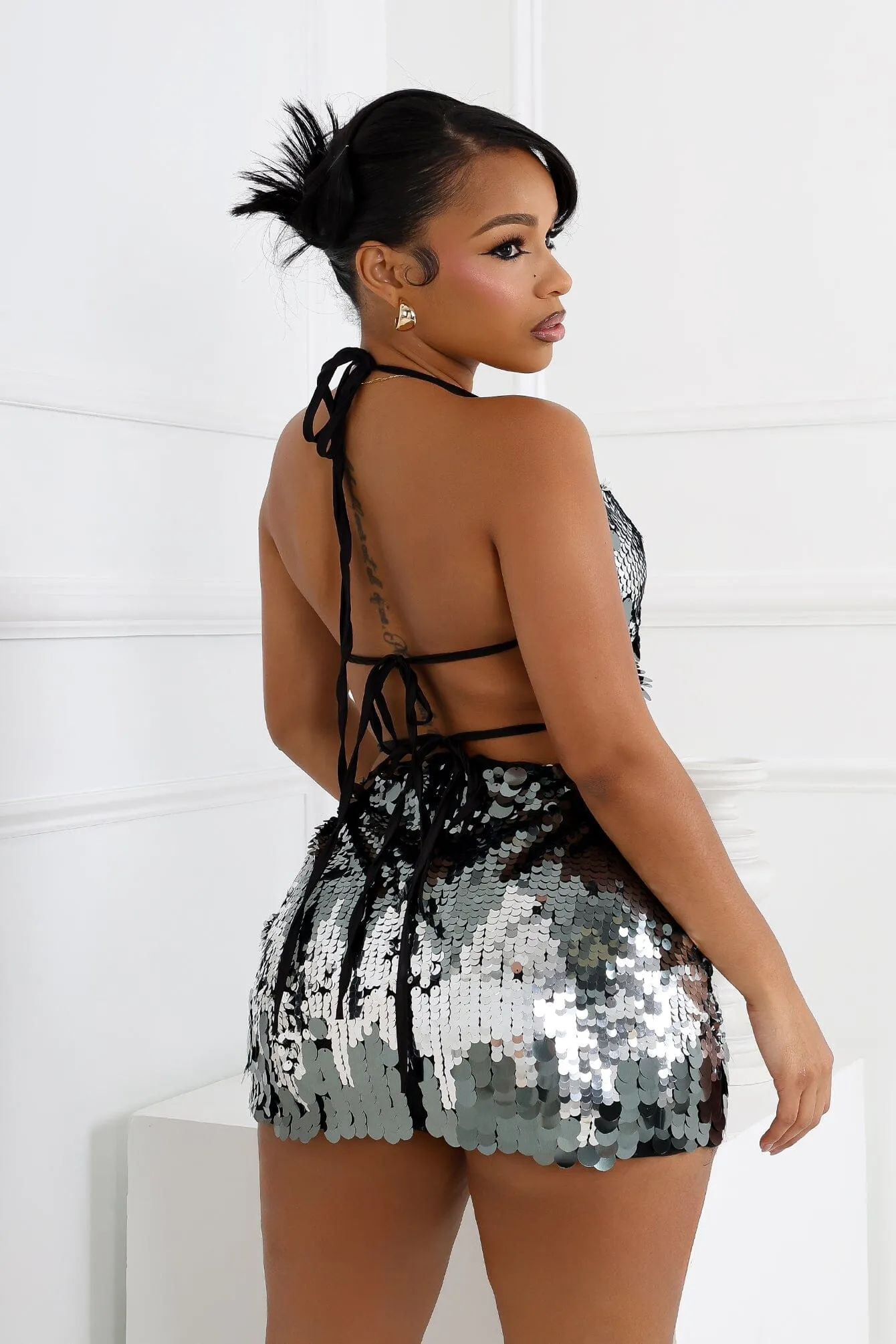 Twinkle World Sequin Mini Skirt Flattering Style