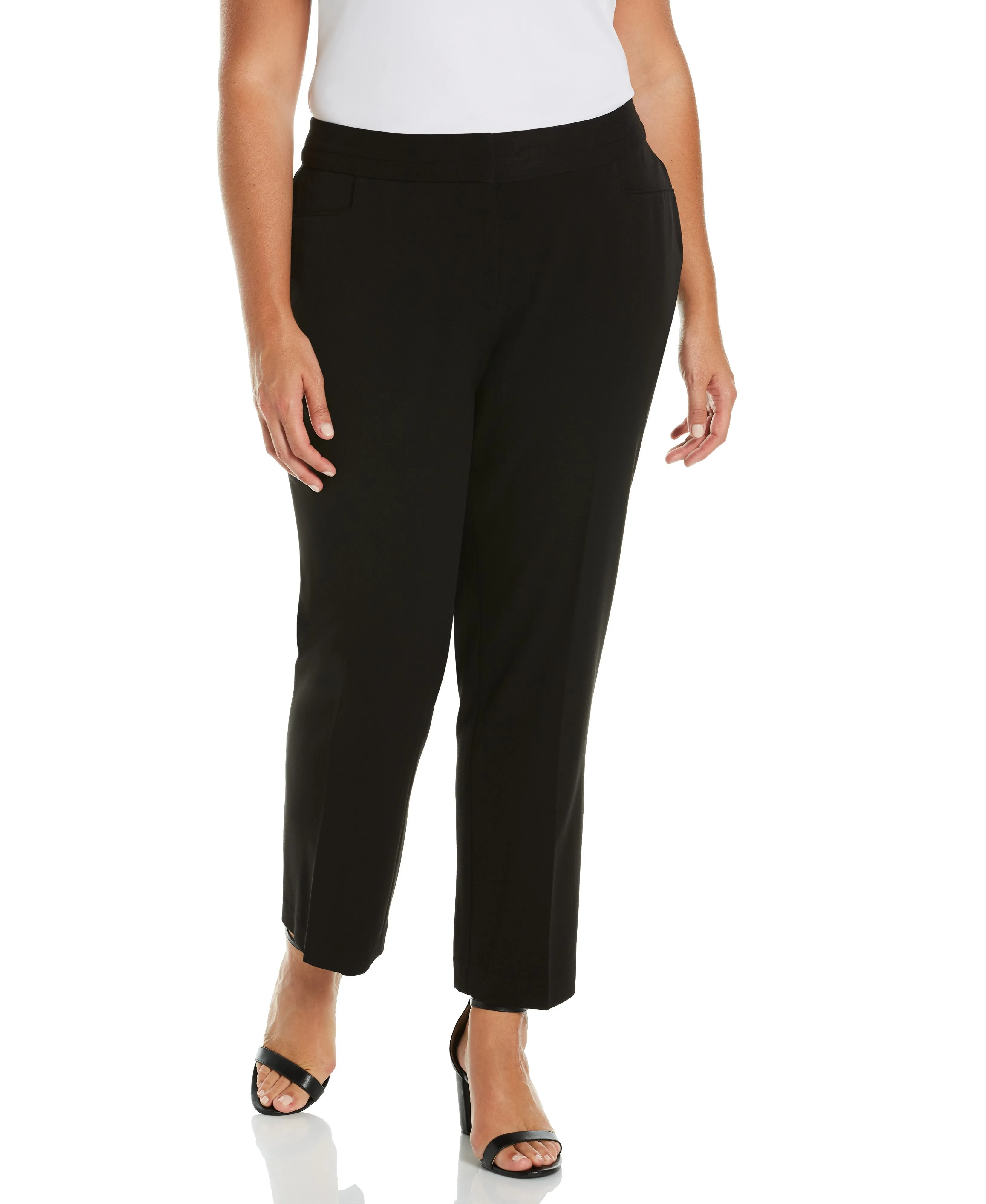 Functional Look Stretchable Comfort Plus Size Slim Leg Stretch Gabardine Pant - Curvy Fit