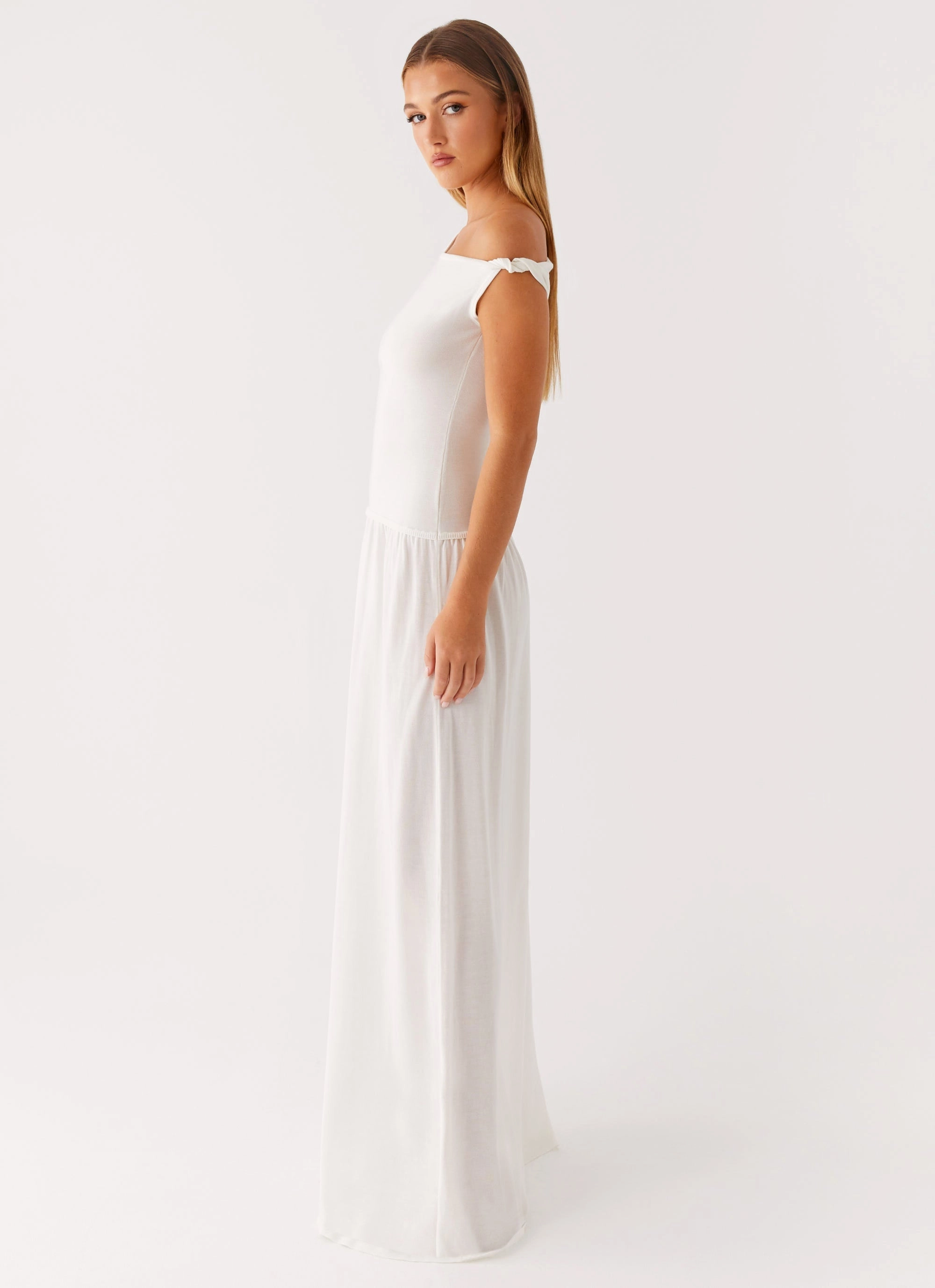 Ardella One Shoulder Maxi Dress - Ivory Chic Comfort Look