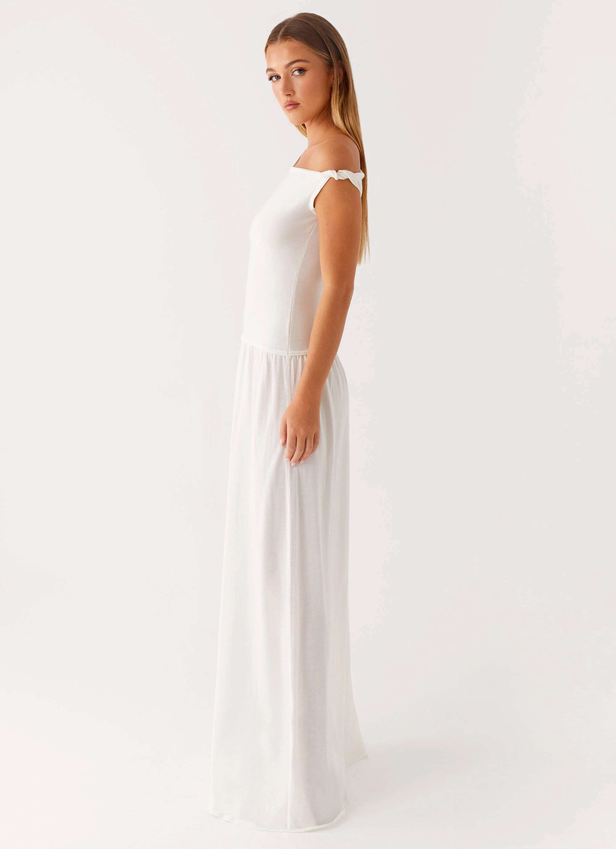 colorfast Everyday Movement Ardella One Shoulder Maxi Dress - Ivory