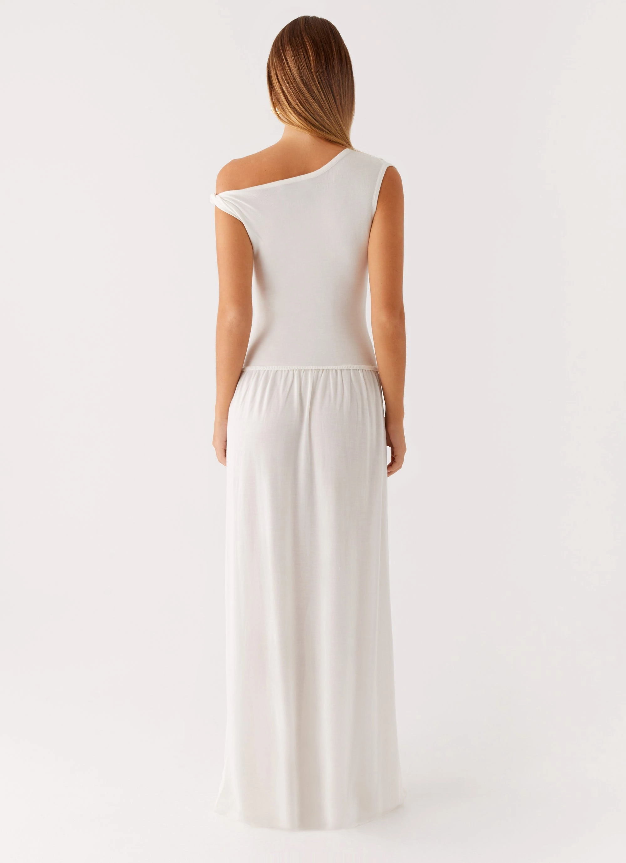 Light Appeal Smart and Elegant Ardella One Shoulder Maxi Dress - Ivory