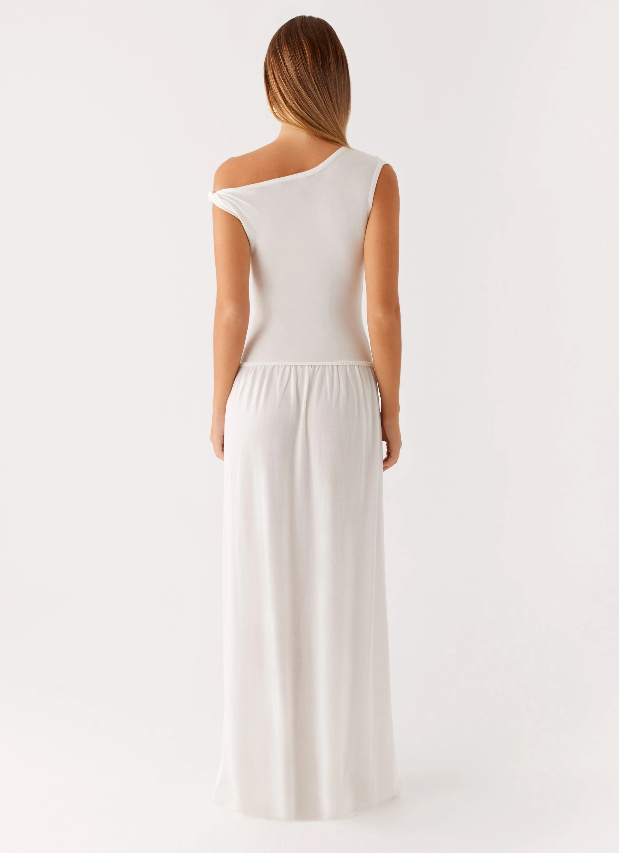 Ardella One Shoulder Maxi Dress - Ivory Smart Layer Lounge Fit