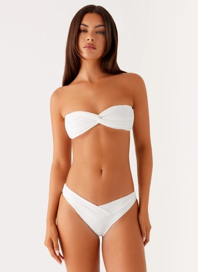 Beach Essentials Swim Delta Bikini Bottoms - White