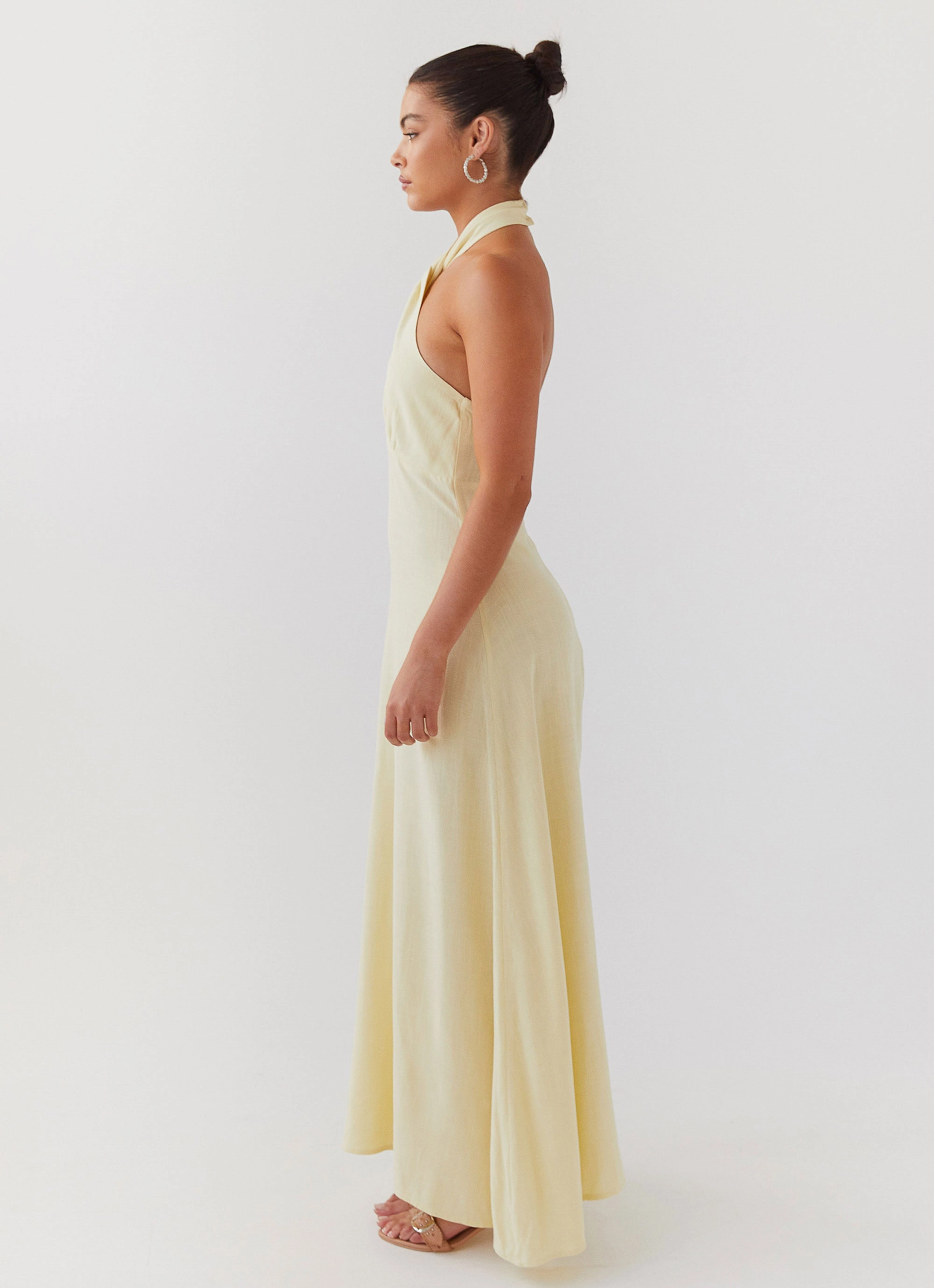 Adrienne Linen Maxi Dress - Lemon Day Magic Functional Wear