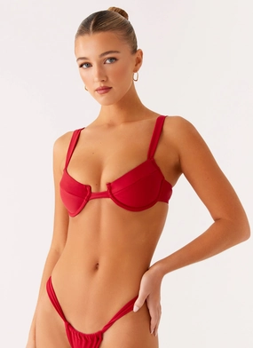 Abrasion resistant Airlie Balconette Bikini Top - Deep Red