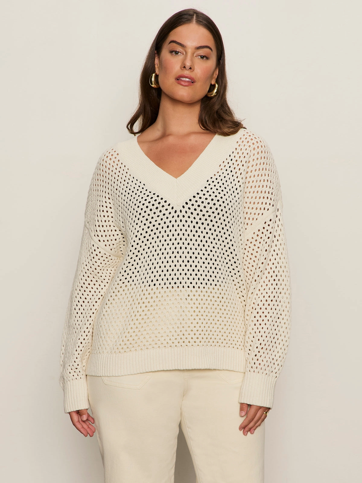 All-Purpose Wear Airy Openwork Sweater Macrame Extended Sizing