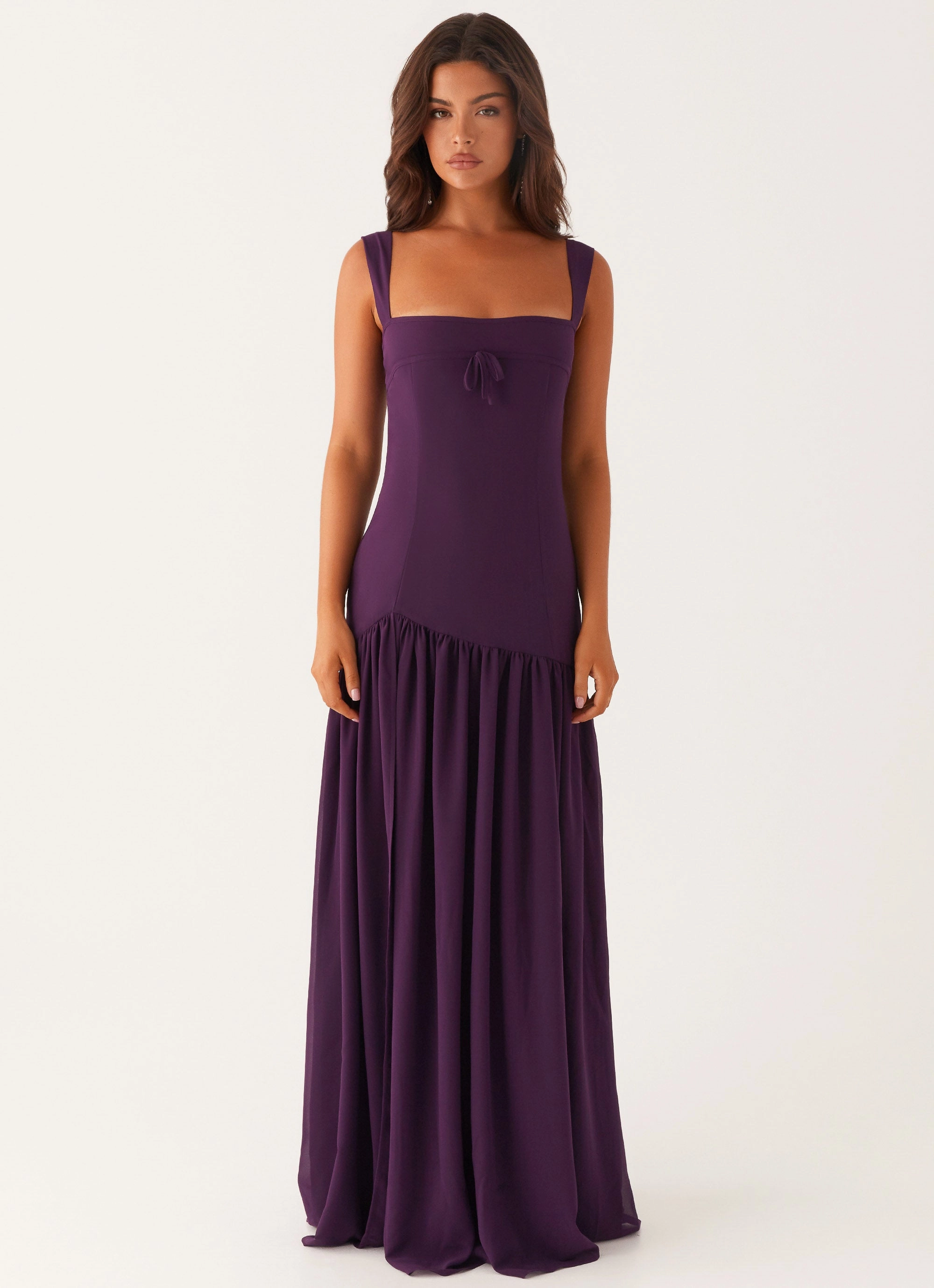 Alberta Maxi Dress - Mulberry Side Slit Cool Simplicity