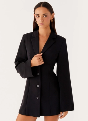 All-day style Elegant Line Albi Fitted Blazer Mini Dress - Black