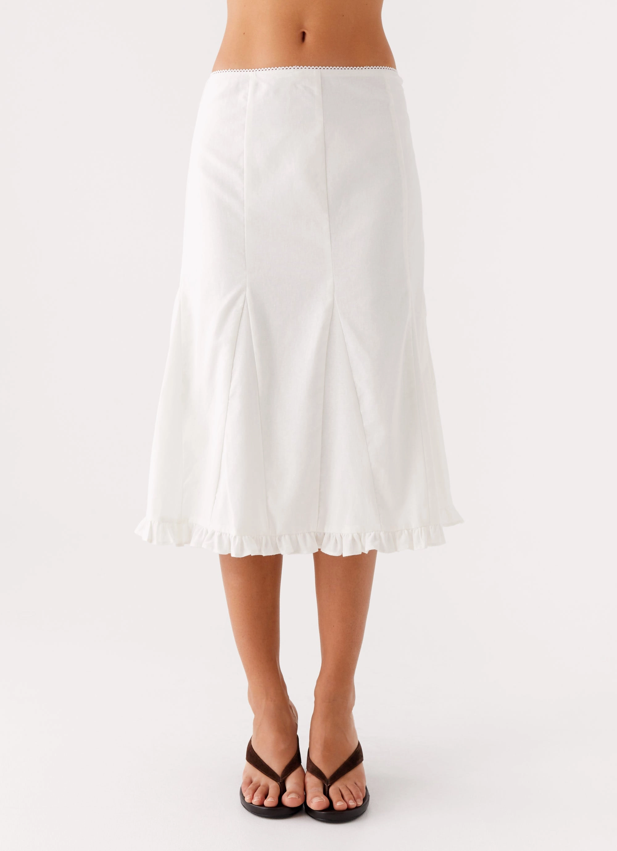 Alec Midi Skirt - White Comfy Wear Quick Wear