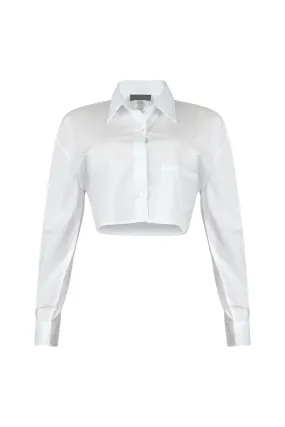 EasyClean Alessa Poplin Cropped Shirt Blouse