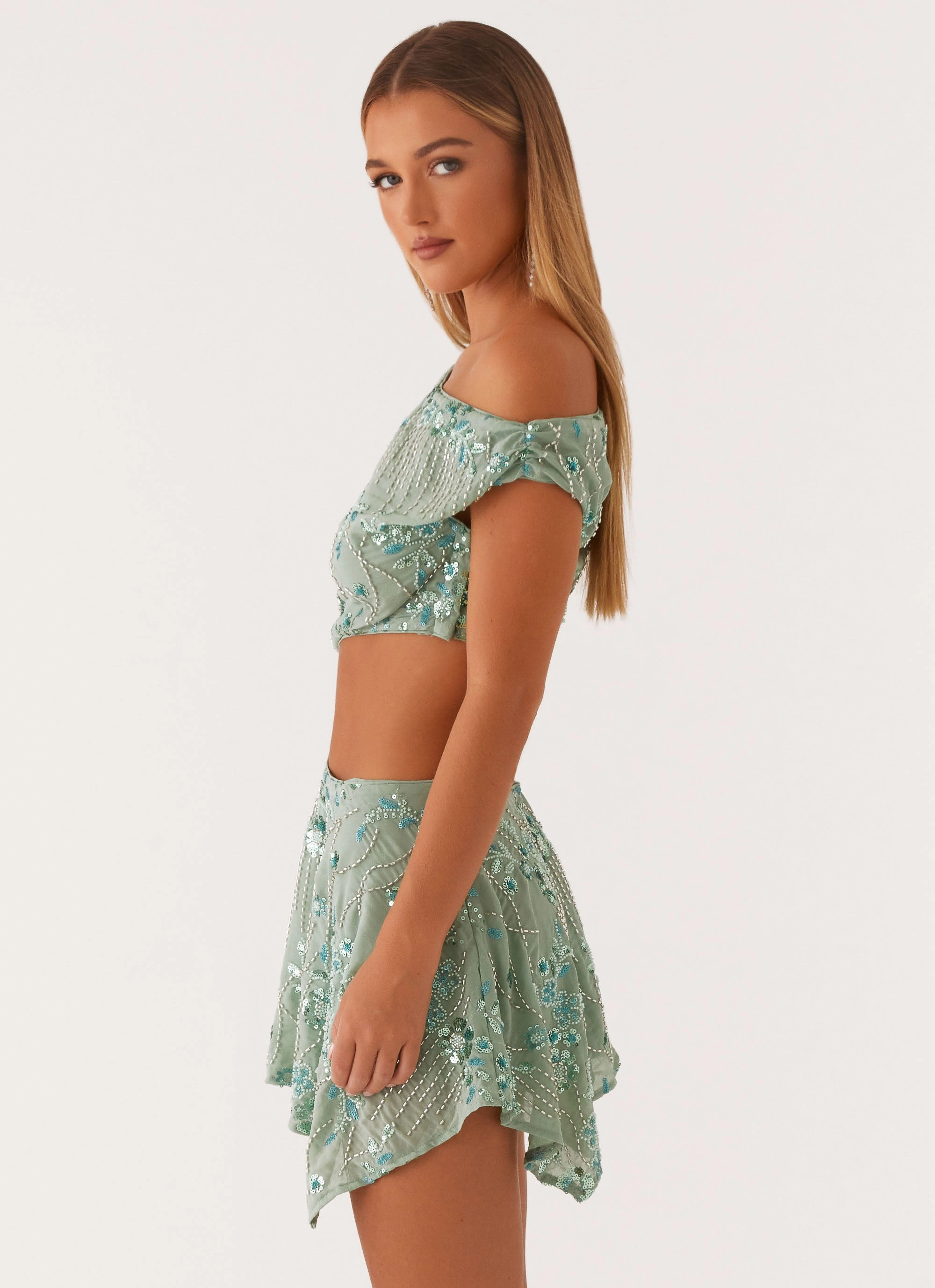 Everyday Line Teen Fashion Aletta Sequin Mini Dress - Mint