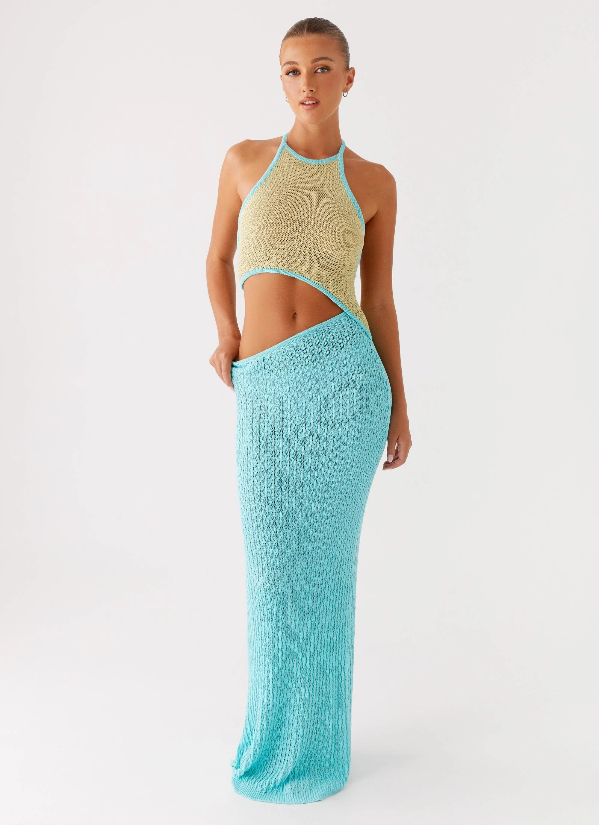 Alexia Knit Maxi Dress - Multi Sleek long-sleeve dress Sleek Wear