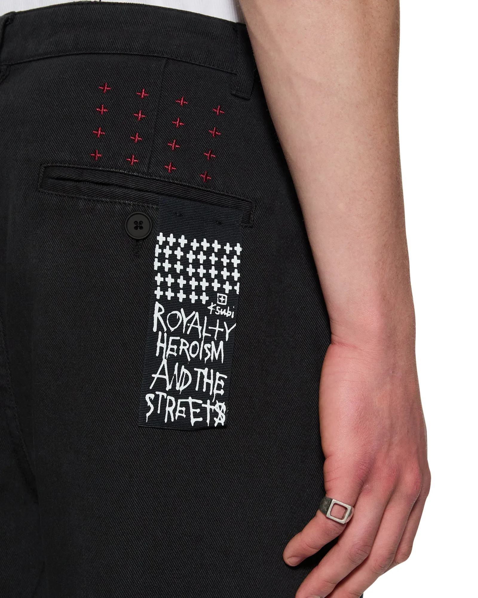 All-Day Fit RIVAL CHINO TROUSER BLACK Detachable belt Soft Texture