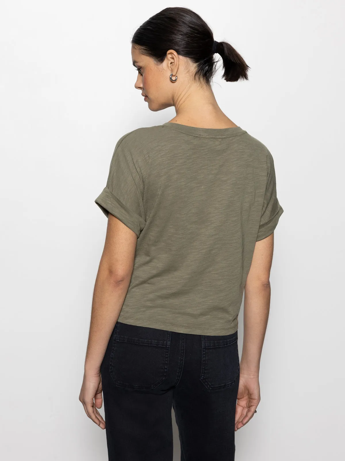 All Day Tie Tee Trail Green DoubleLayered