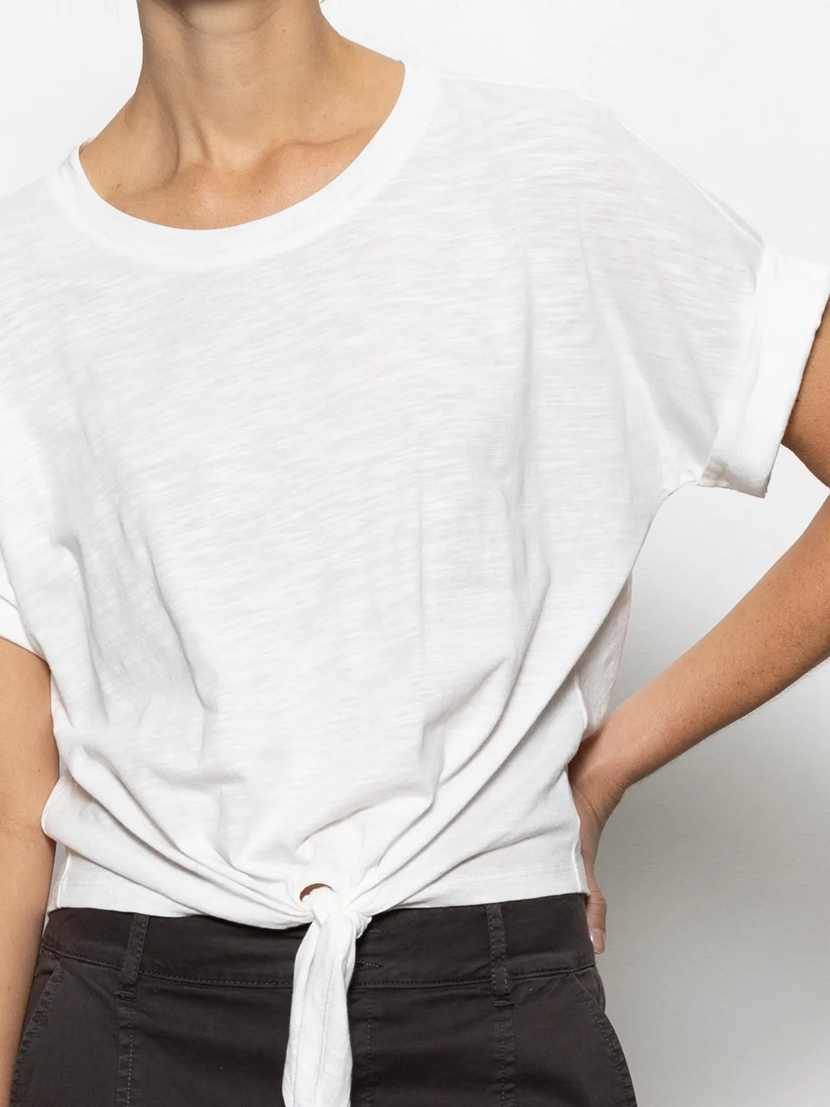 Soft Touch Texture All Day Tie Tee White