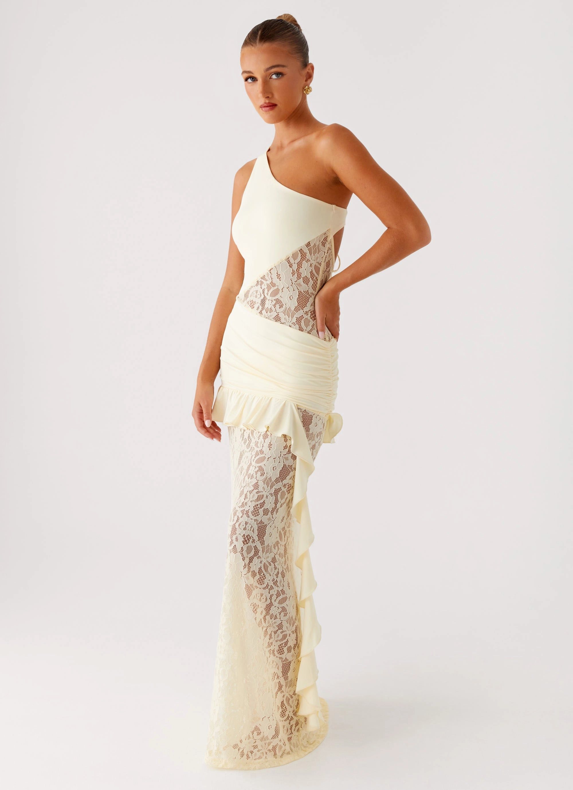 Cap-Sleeve Subtle Fit Benita Maxi Dress - Yellow