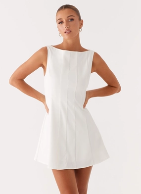 Emelie Mini Dress - White flattering appearance Flattering Silhouette