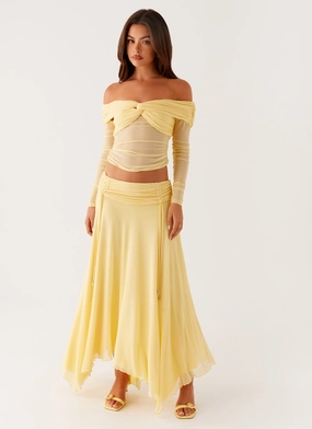Sleek Styling Kirrabilli Midi Skirt - Yellow