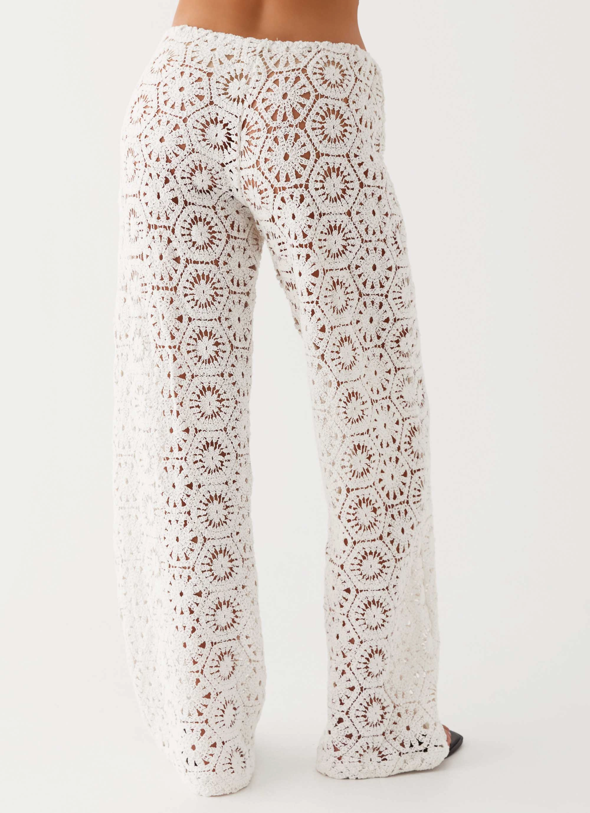 Ibiza Crochet Pants - Ivory Neutral Style