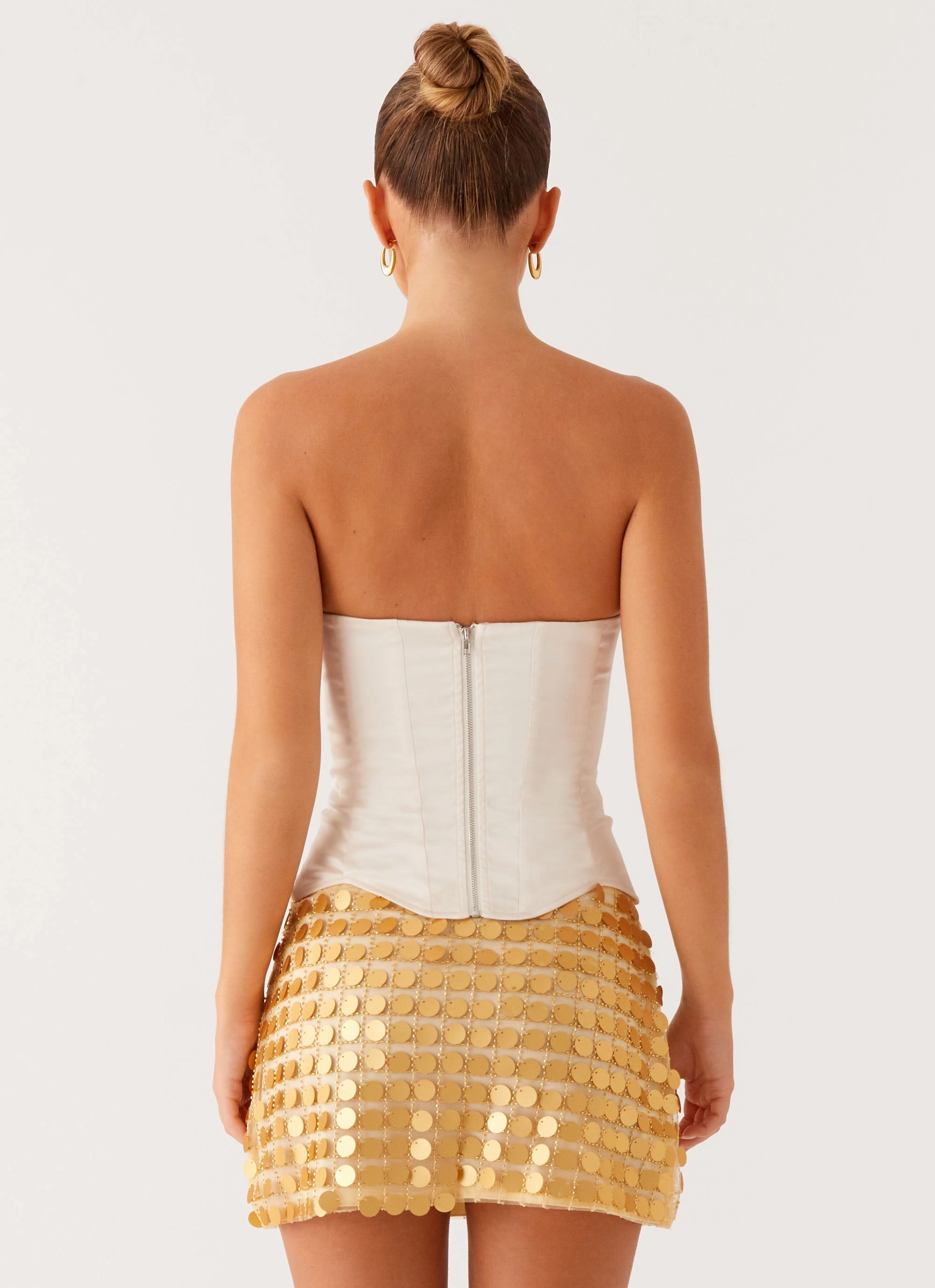 Secure Closure Kasen Sequin Mini Skirt - Gold