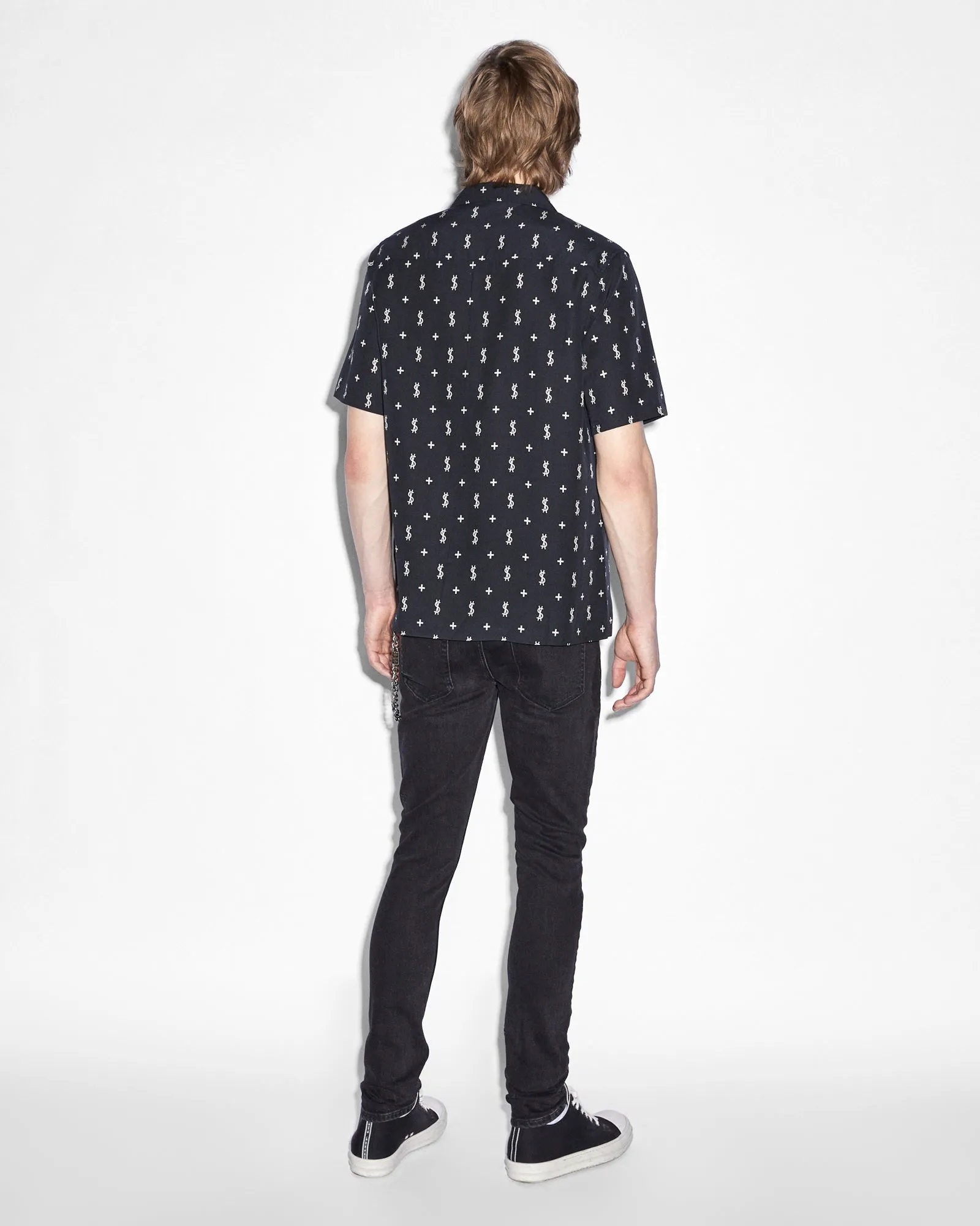ALLSTAR RESORT SS SHIRT BLACK Elasticized Hem Adjustment BoxyCrop