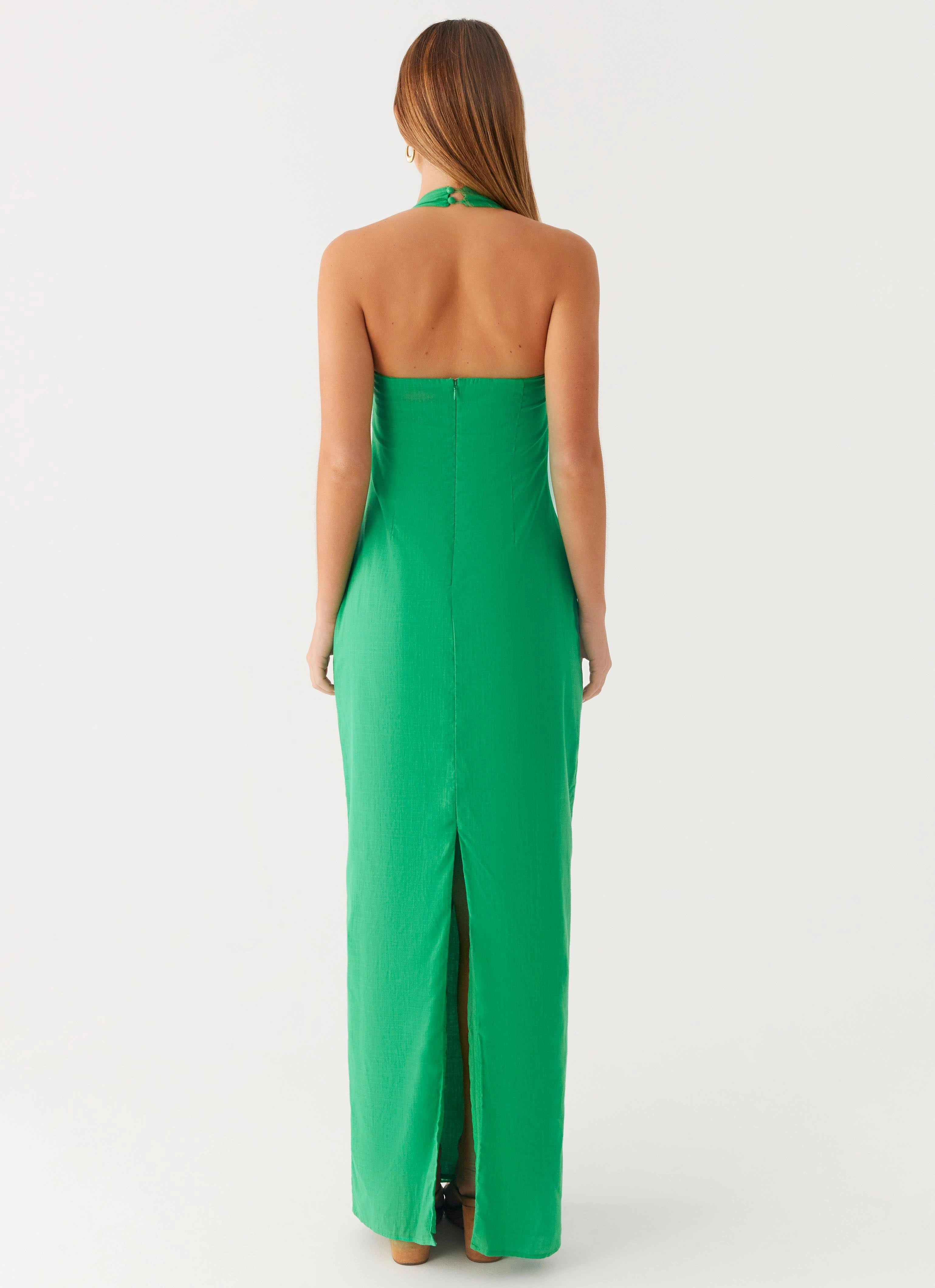 Allyse Maxi Dress - Cactus Minimalist Layering Textured Look
