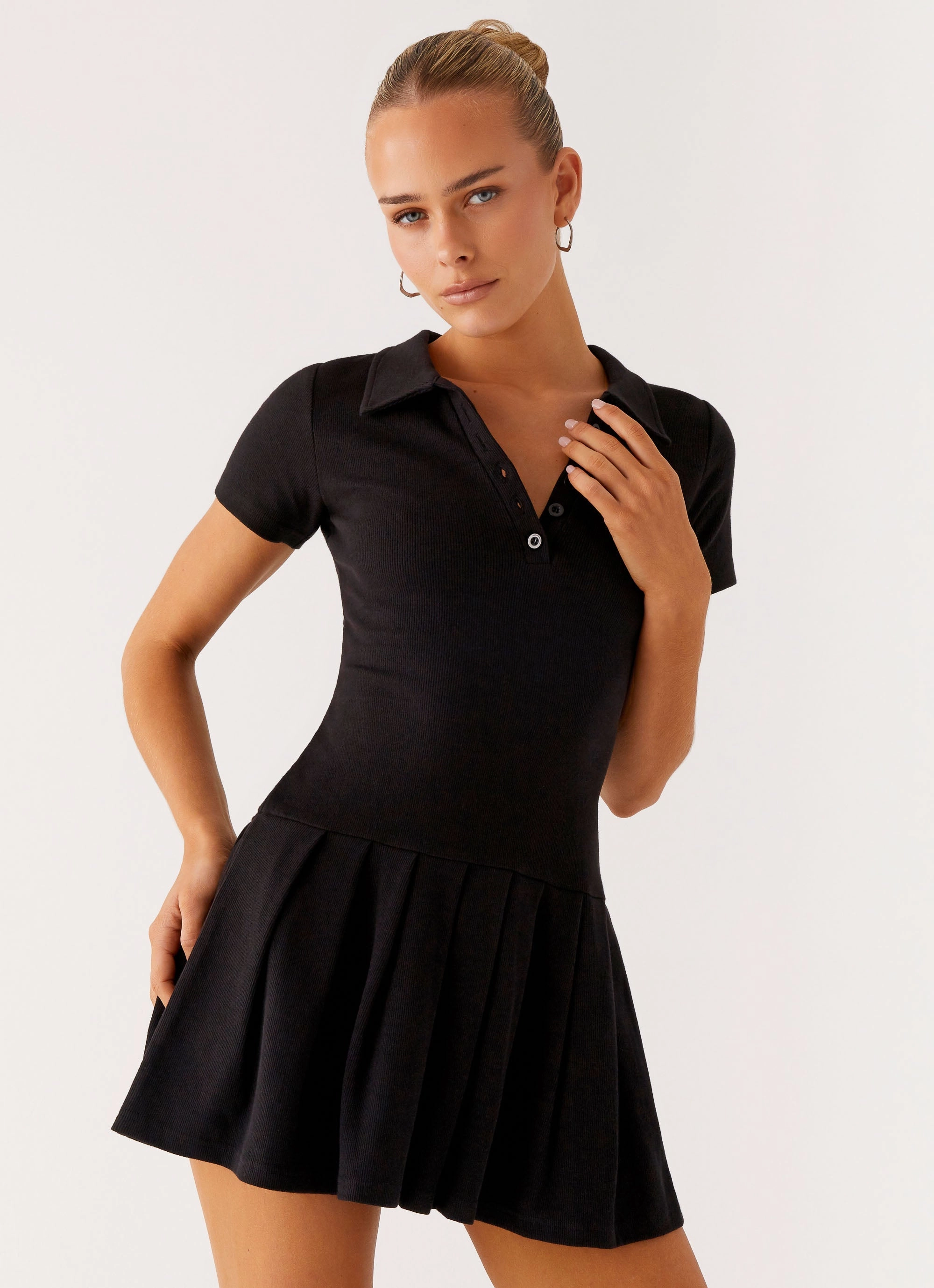 Alondra Mini Dress - Black Wrap style Luxury Feel