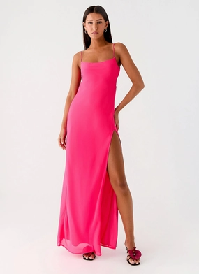 Alouette Maxi Dress - Fuchsia Winter Layer Sharp Fit