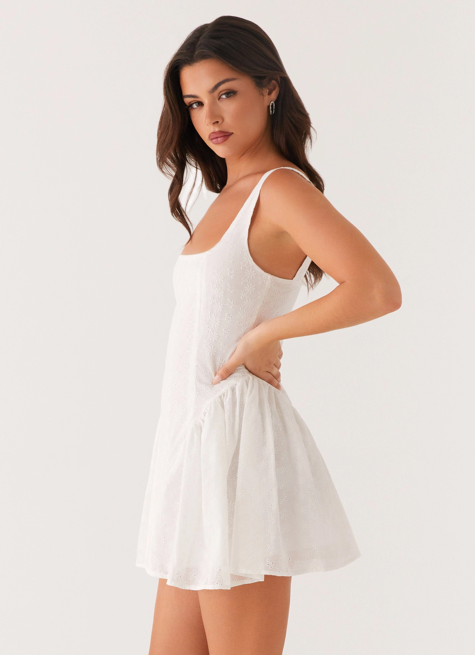Alyssa Mini Dress - White Summer Outfit Chill Feel