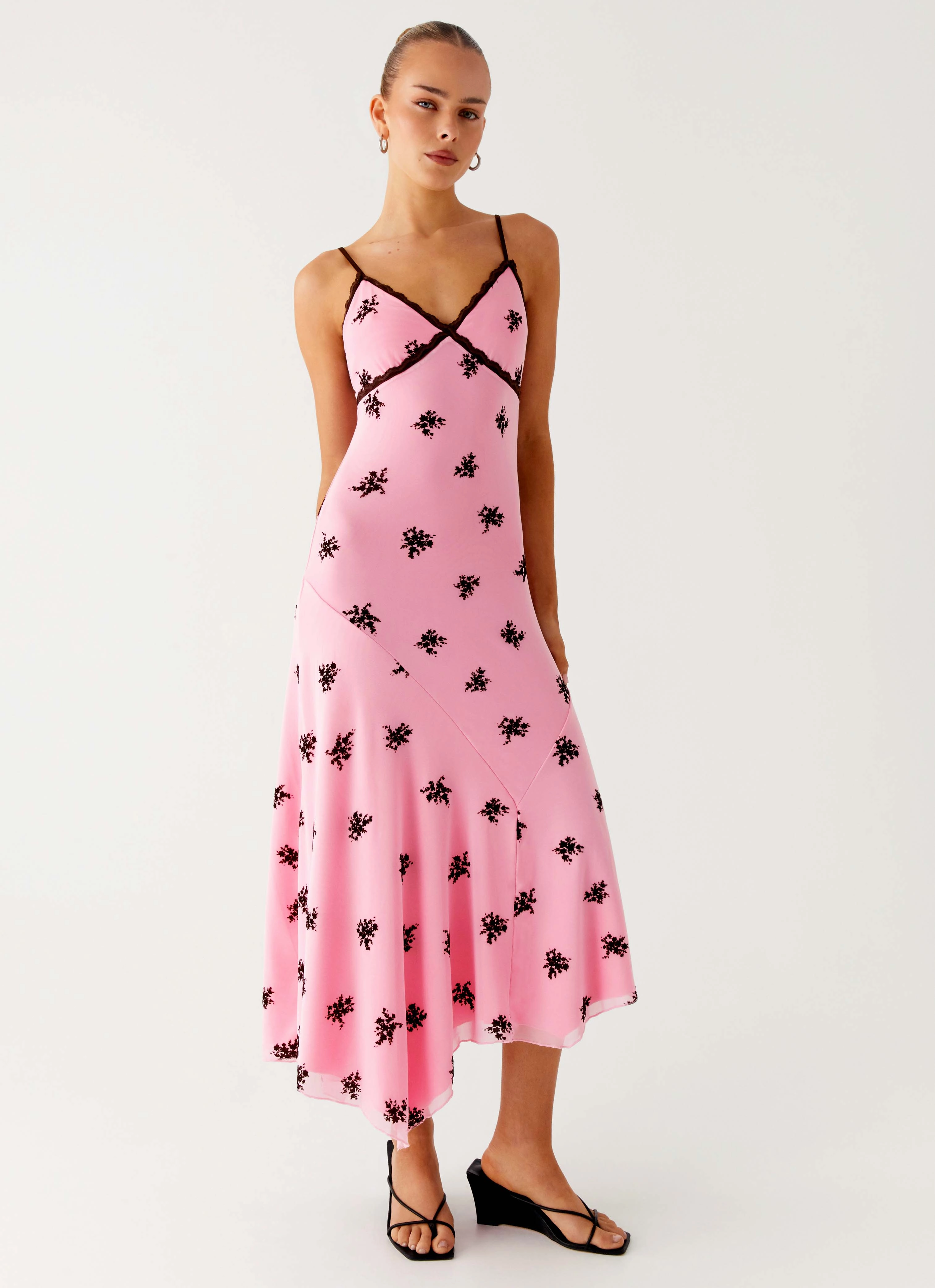 Amelia Midi Dress - Pink Korean Mood Casual Days