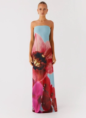 Romantic Vibes Amelle Maxi Dress - Turquoise Bloom