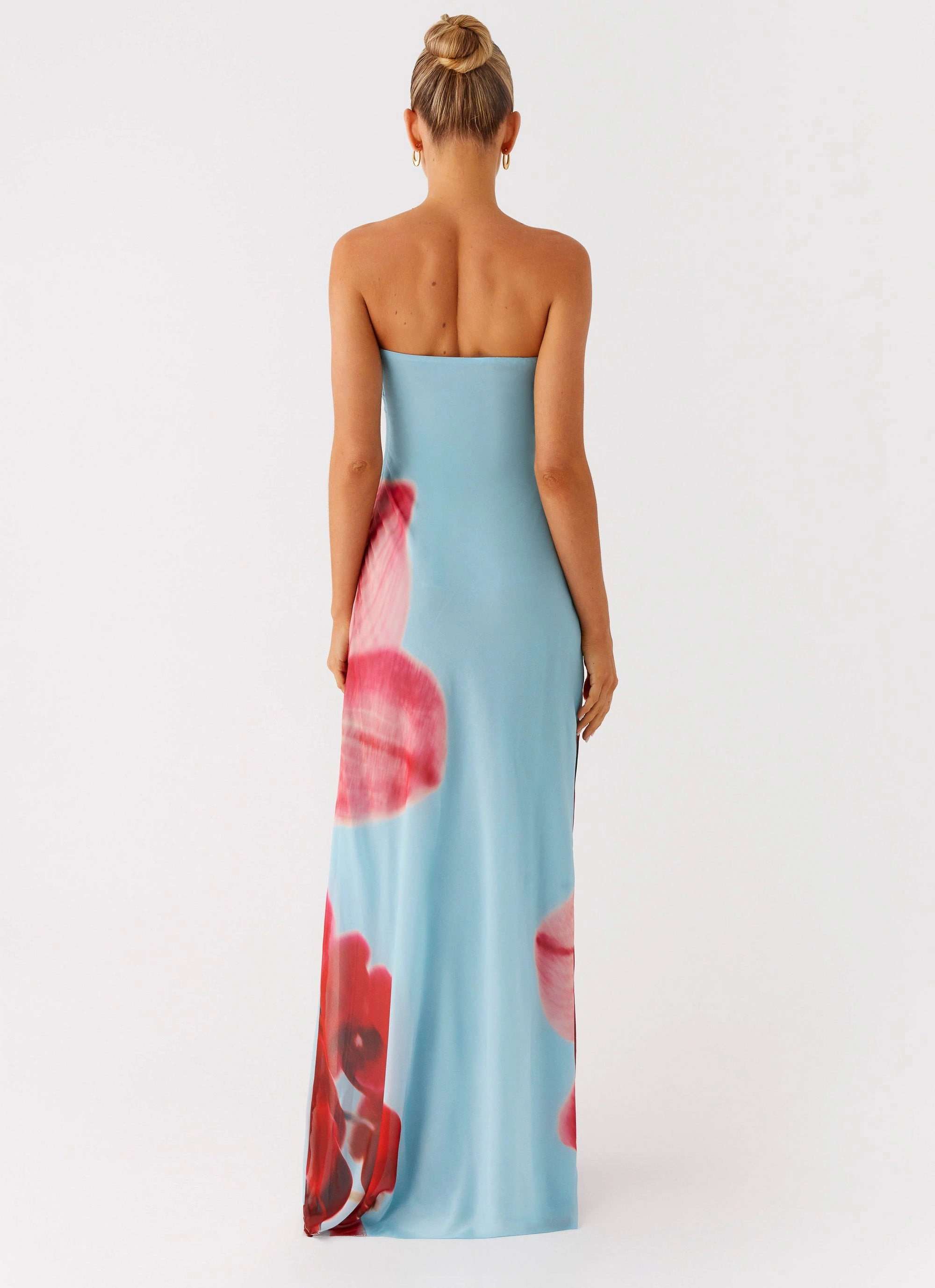 Sustainable-Lining Transitional-Wear Amelle Maxi Dress - Turquoise Bloom