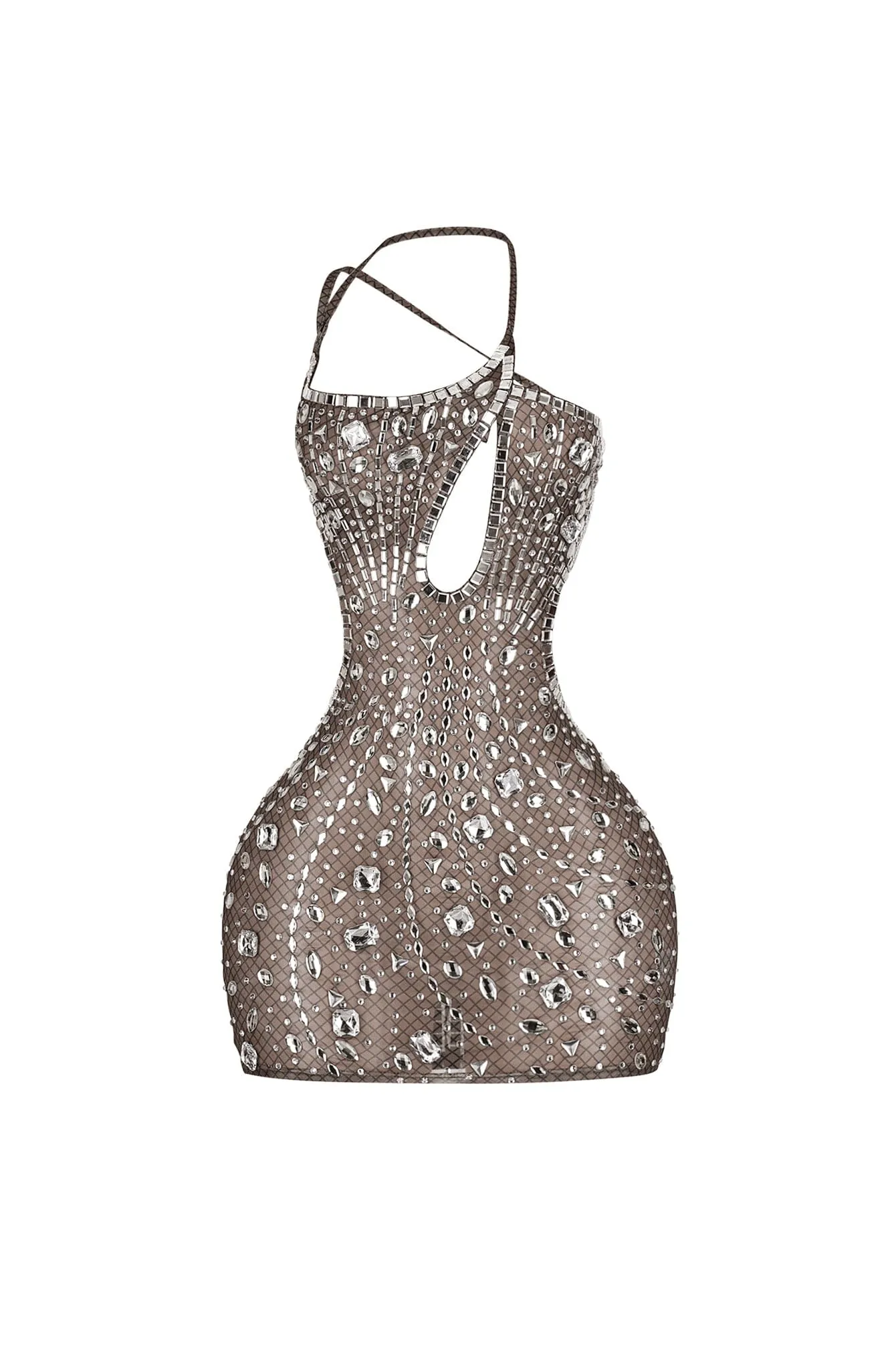 Chic and Stylish Anastasia Rhinestone Mesh Snake Dress