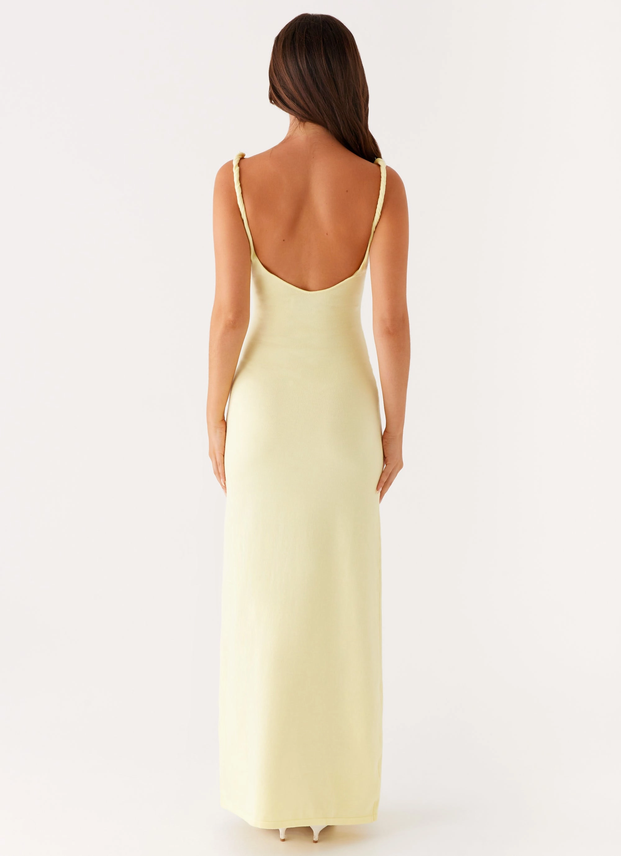 Anastasia Maxi Dress - Yellow LightweightMaterial Sleek Look