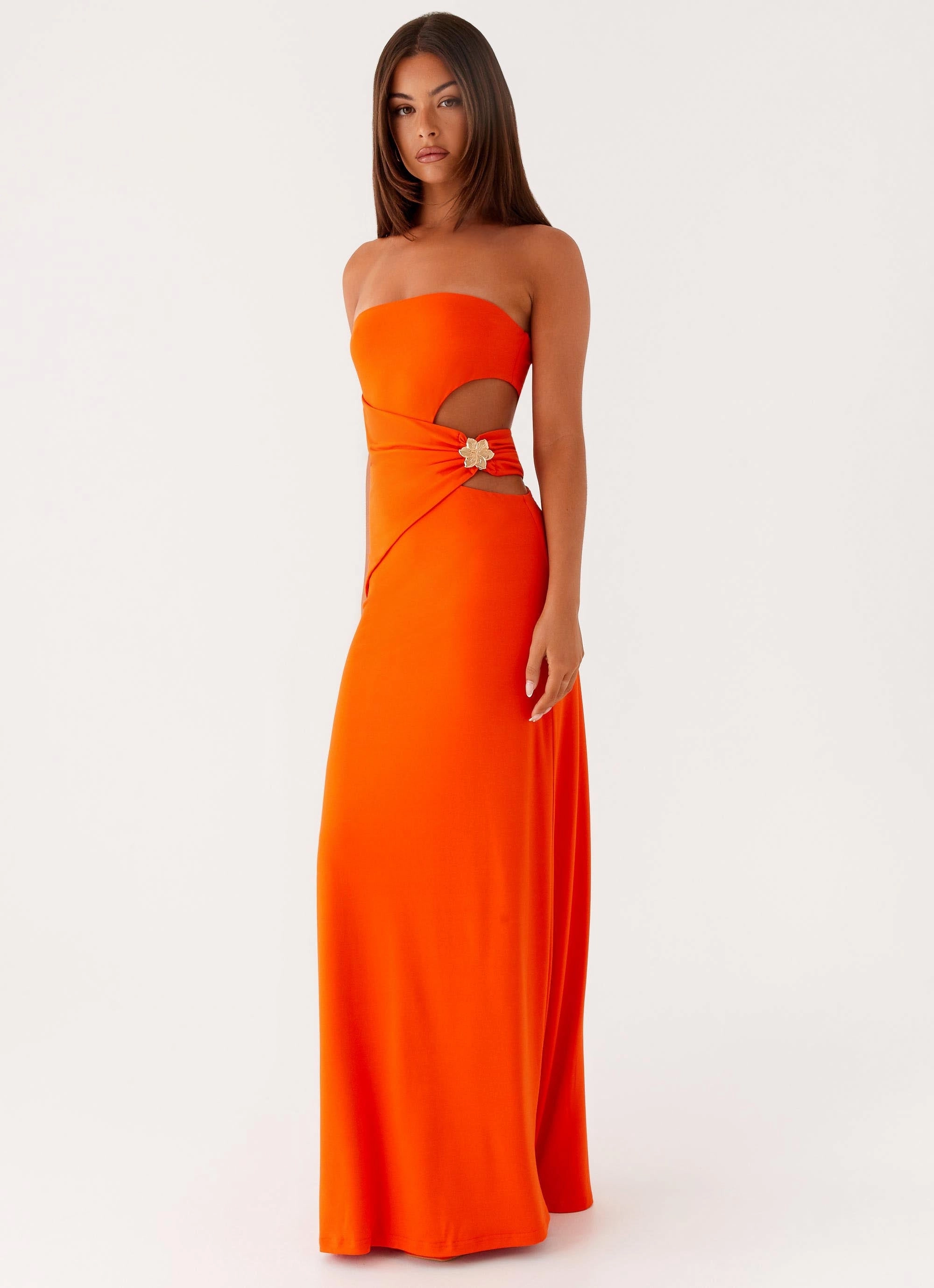 Anetta Maxi Dress - Orange Day Chic Modern Silhouette
