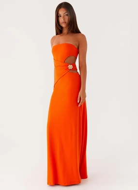 Anetta Maxi Dress - Orange Day Chic Modern Silhouette