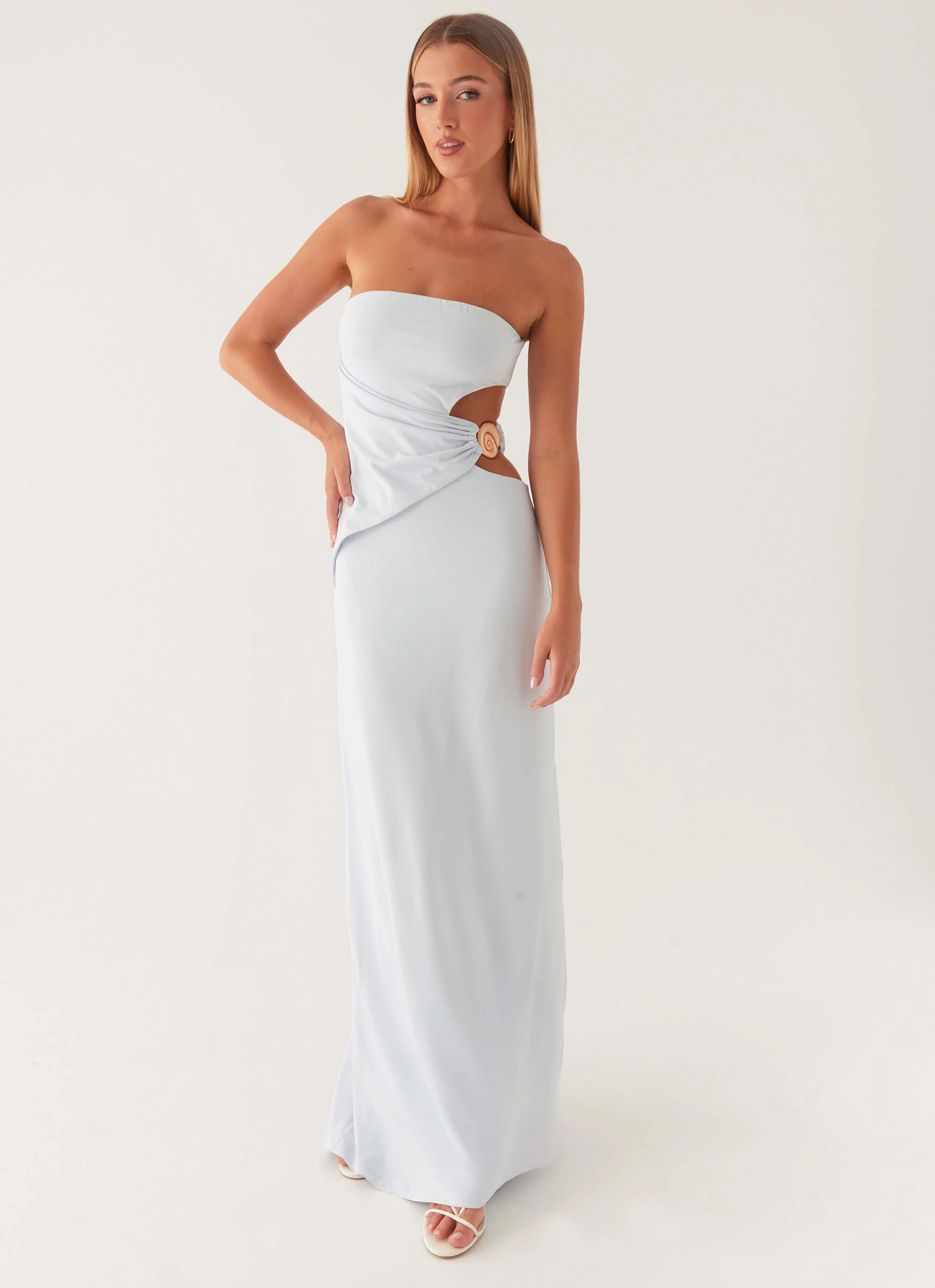Anetta Maxi Dress - Pale Blue Repair-Friendly Party Floral