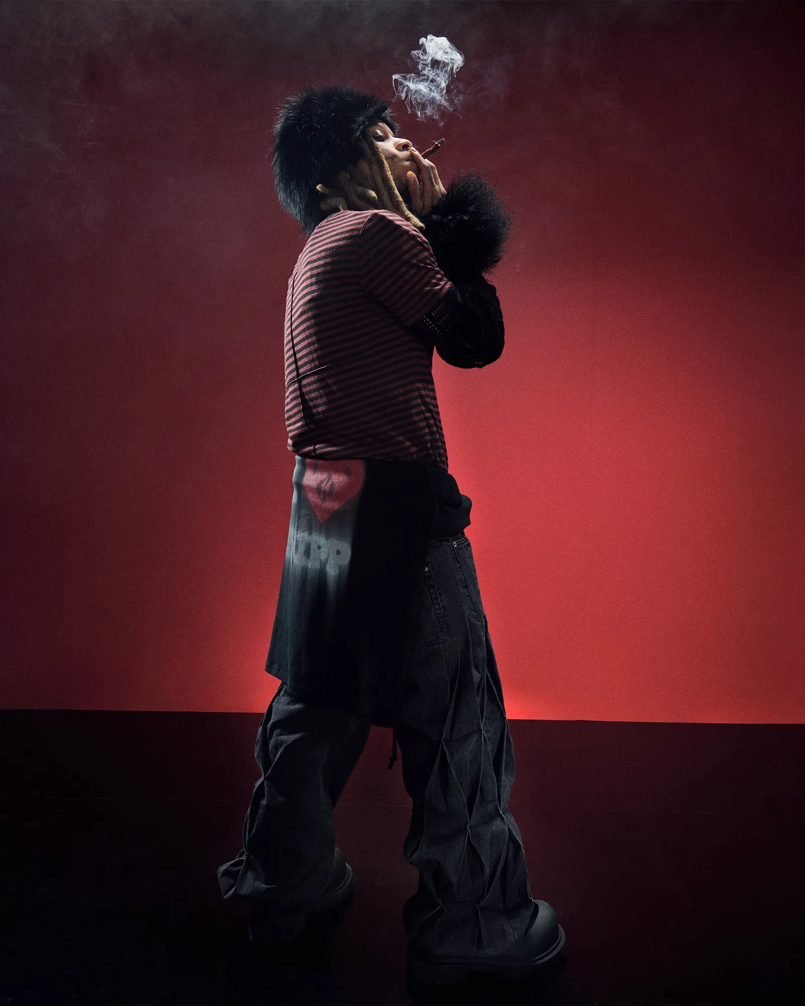 ANGEL SIOUX SS TEE RED STRIPE Mesh Lined Interior Sustainable Fabric Blend Basic Tank