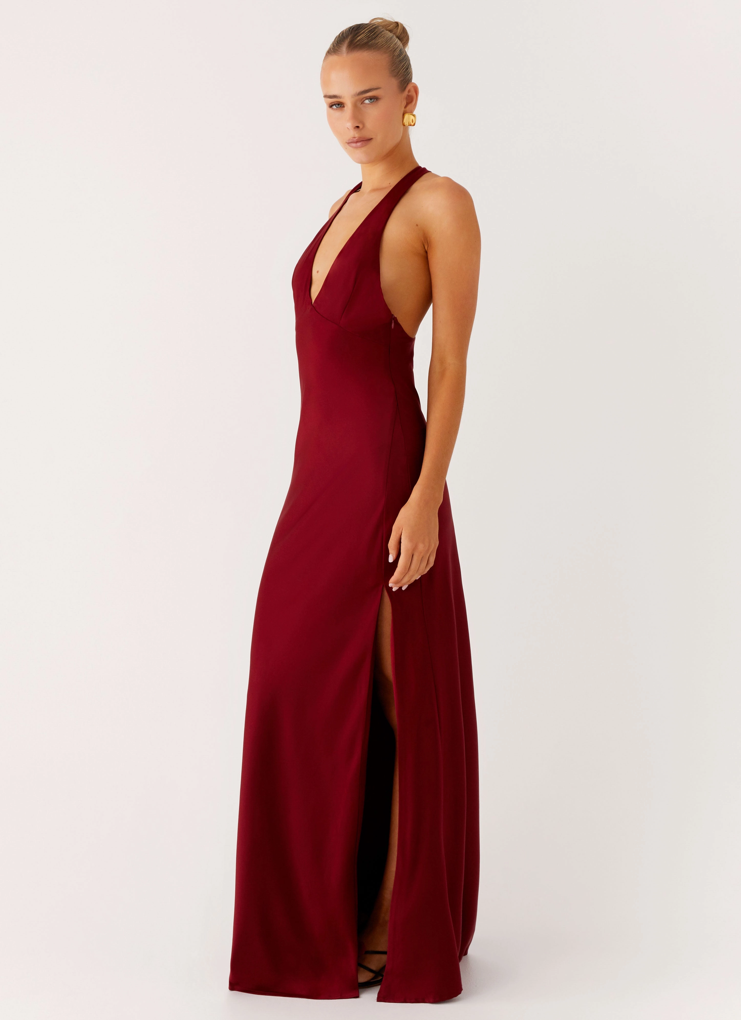 Angie Maxi Dress - Burgundy Smile Feel Coral Soft