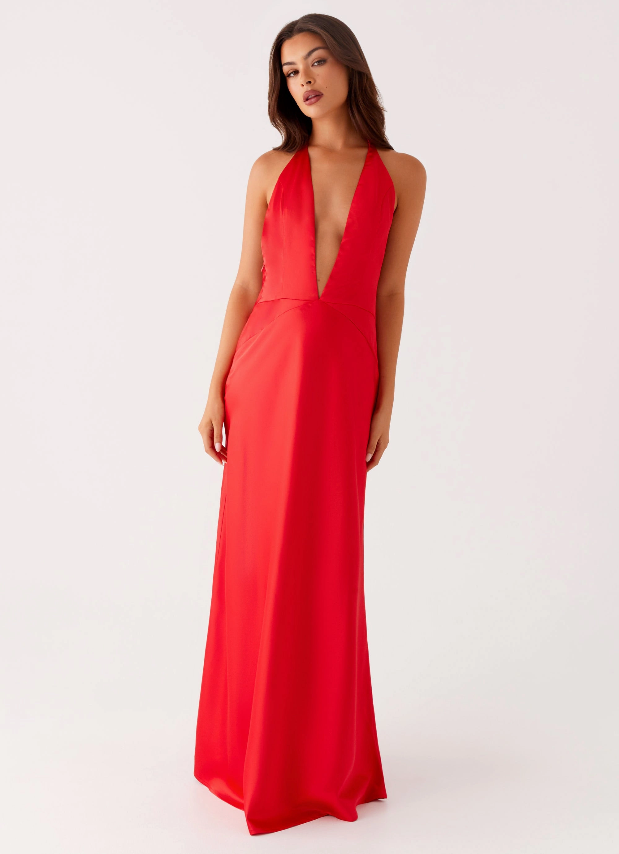 BreathableFabric Spring Style Idol Maxi Dress - Red